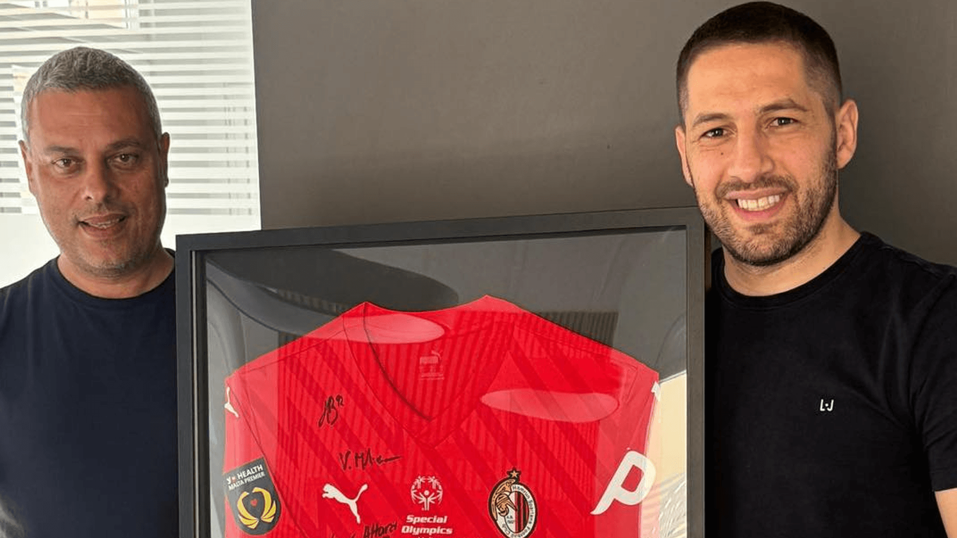 Hamrun Spartans Gift Match Worn Shirt As Token Of Appreciation To Malta Premier