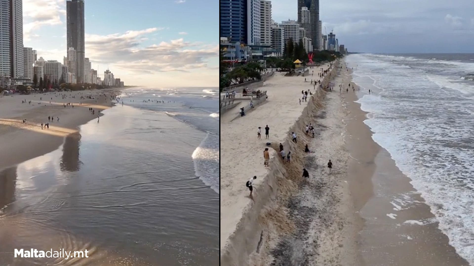Australia’s Gold Coast Beach Before & After Cyclone Alfred