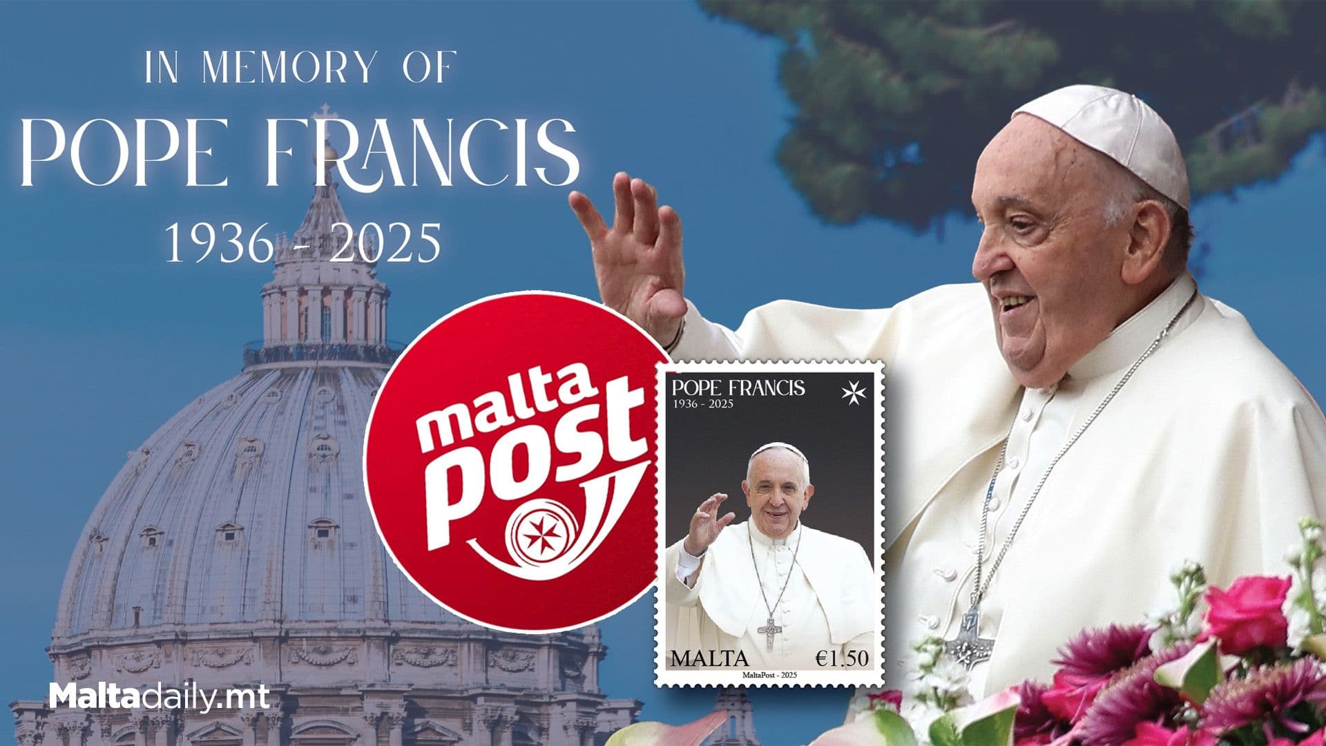 MaltaPost Launches Commemorative Stamp Honouring Pope Francis