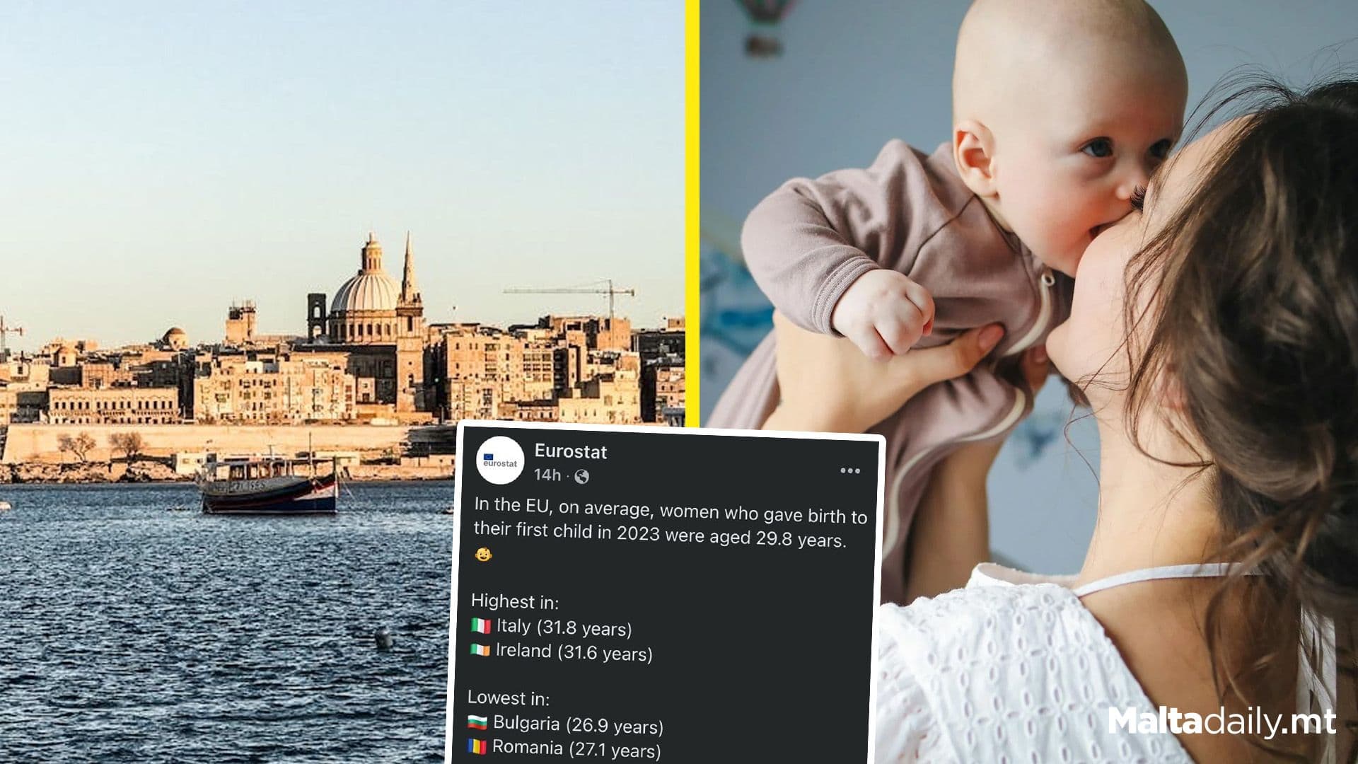 Maltese Mothers’ Average Age 29.8 When Having First Child