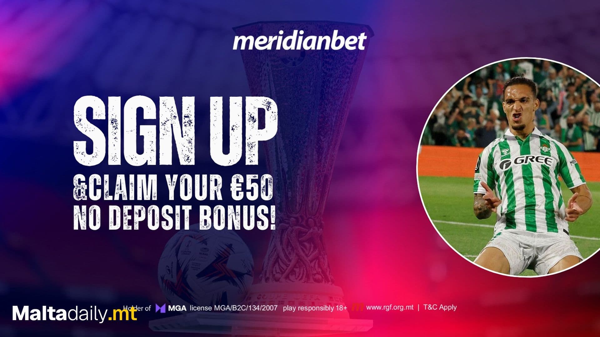 Europa League Special: Build Your Bet With Meridianbet + €50 No Deposit Bonus