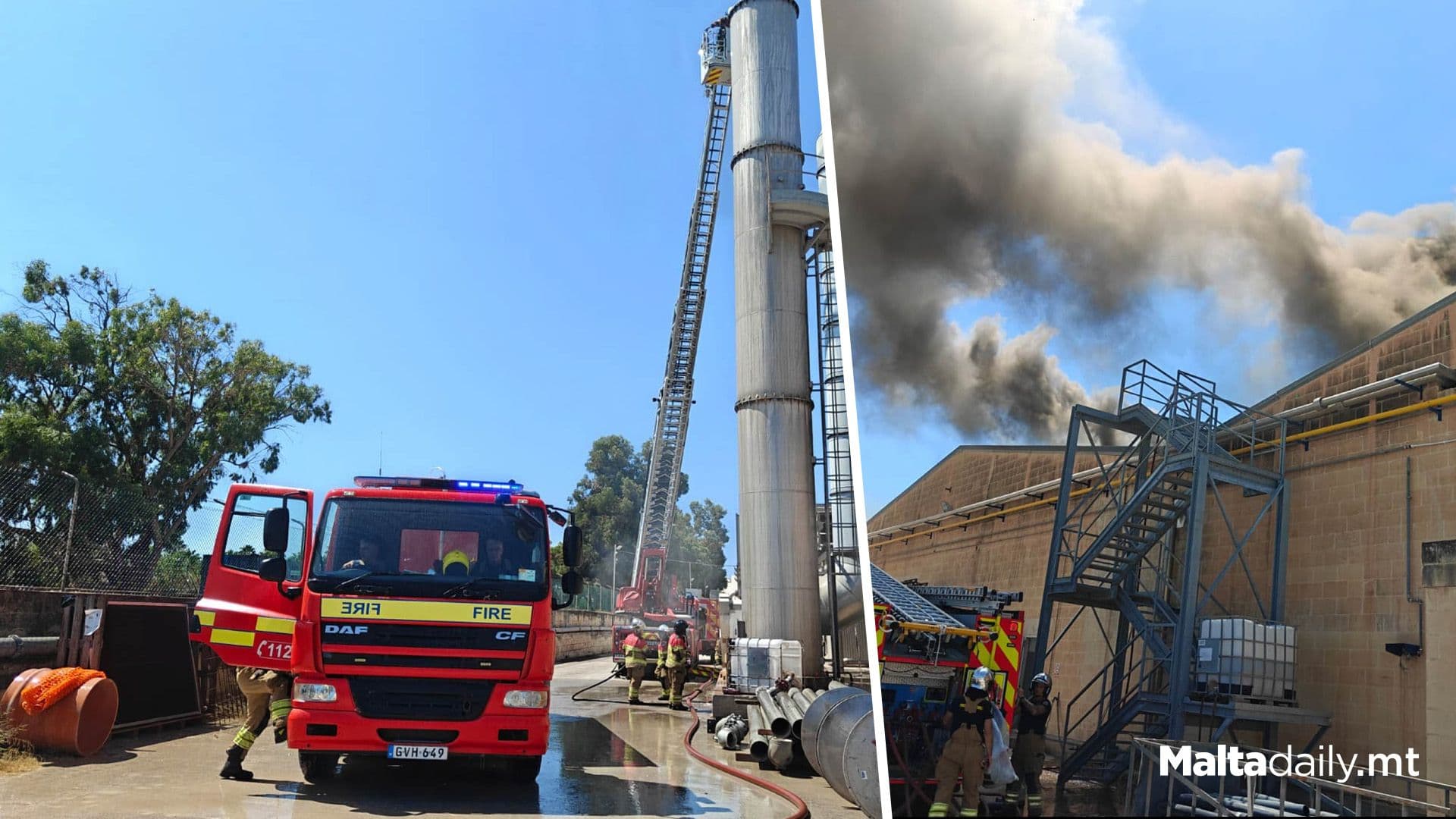 35 Firefighters Bring Qormi Factory Fire Under Control
