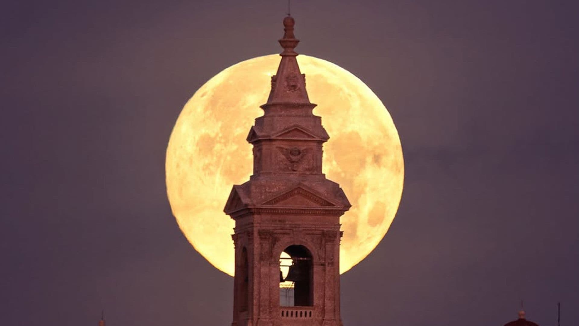 Local Photographs Full Wolf Moon Behind Rabat Church Bell Tower