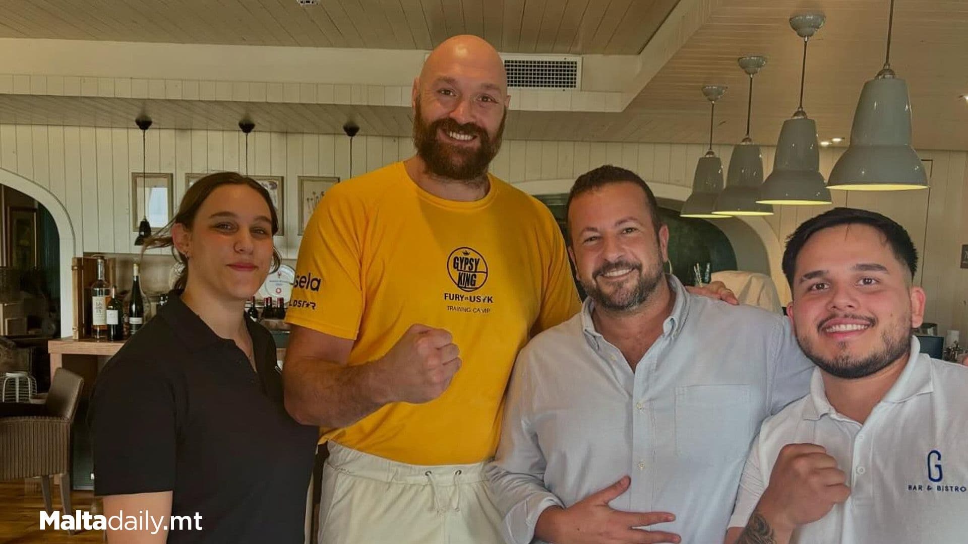 Tyson Fury Dines At Local ‘Giuseppi’s Bar & Bistro’