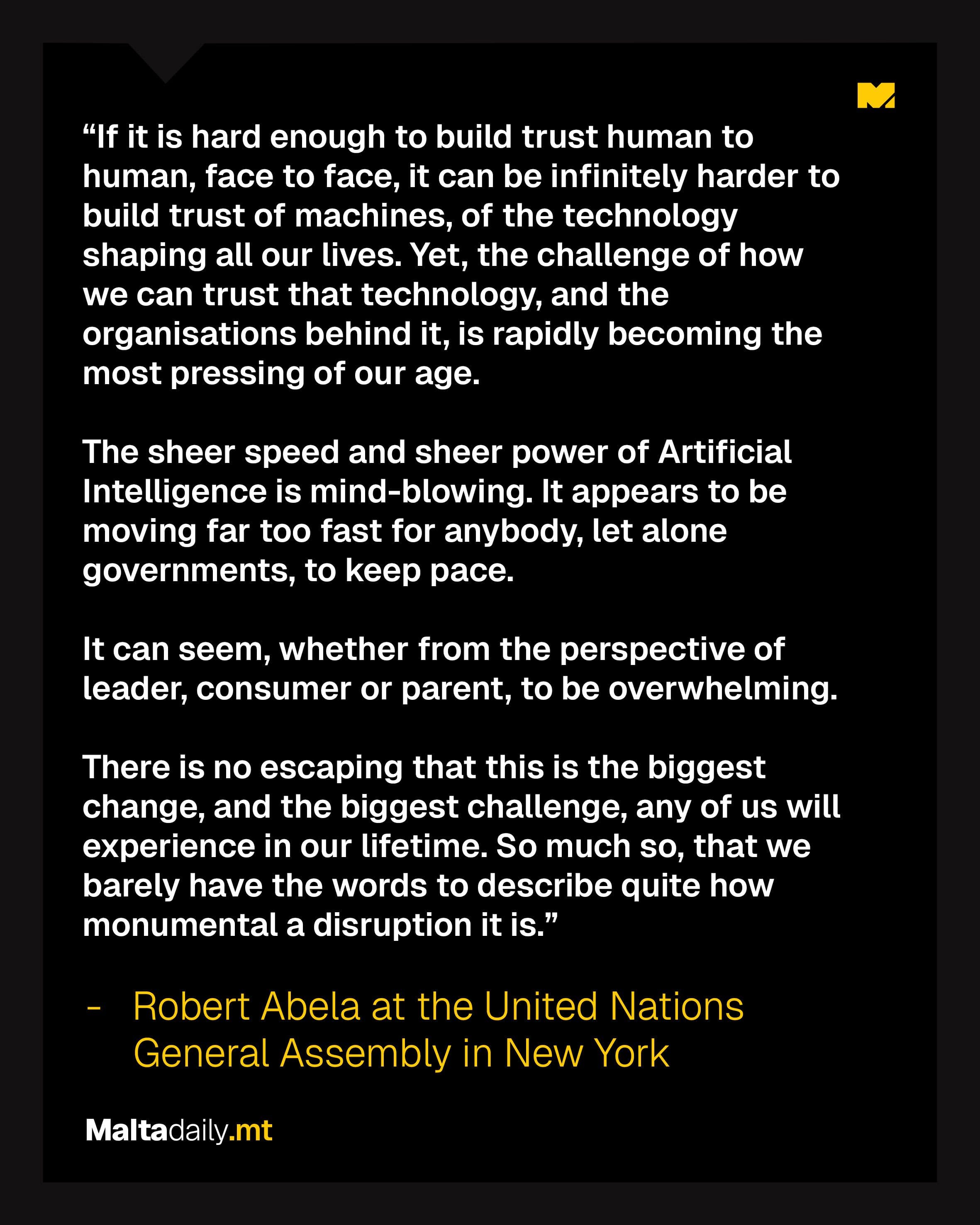 AI Is Moving “Far Too Fast” For Governments To Keep Up, Says Robert Abela at un