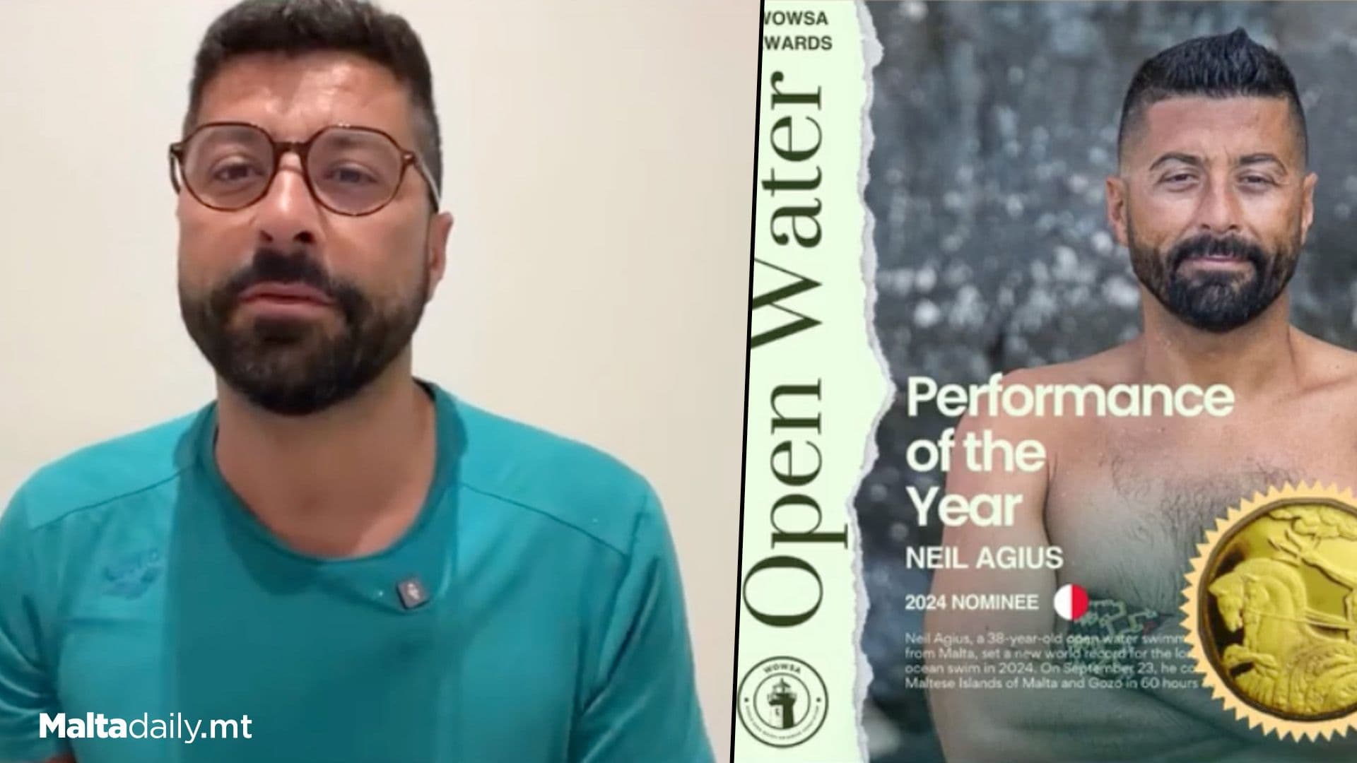 Neil Agius Honoured With 2 World Open Water Swimming Awards