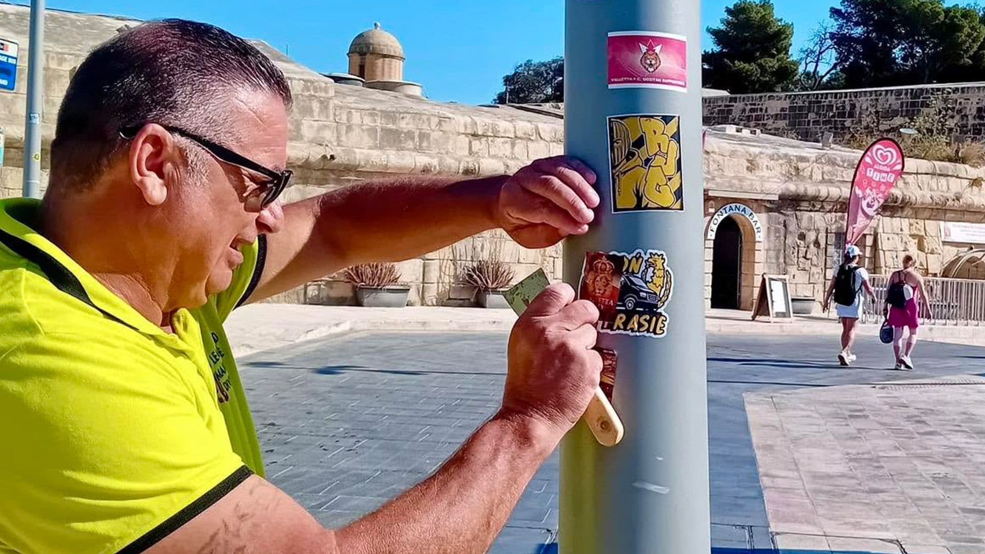 STICKERS REMOVED FROM TRITON SQUARE POLES AS MAINTENANCE WORK CONTINUES