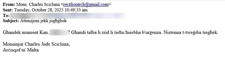 Archdiocese Warns Of Fraudulent Emails Circulating Online In Archbishop’s Name