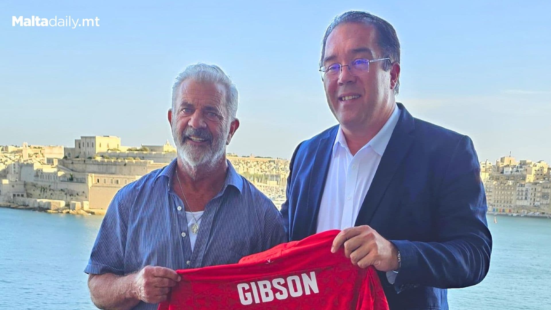 Mel Gibson Gifted MFA Jersey During Malta Stay
