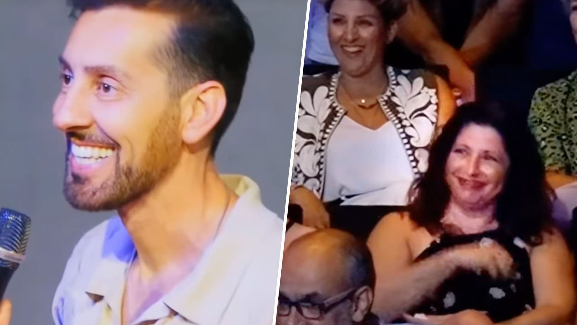 Comedian Max Amini Does Fun Banter With Maltese Audience Member