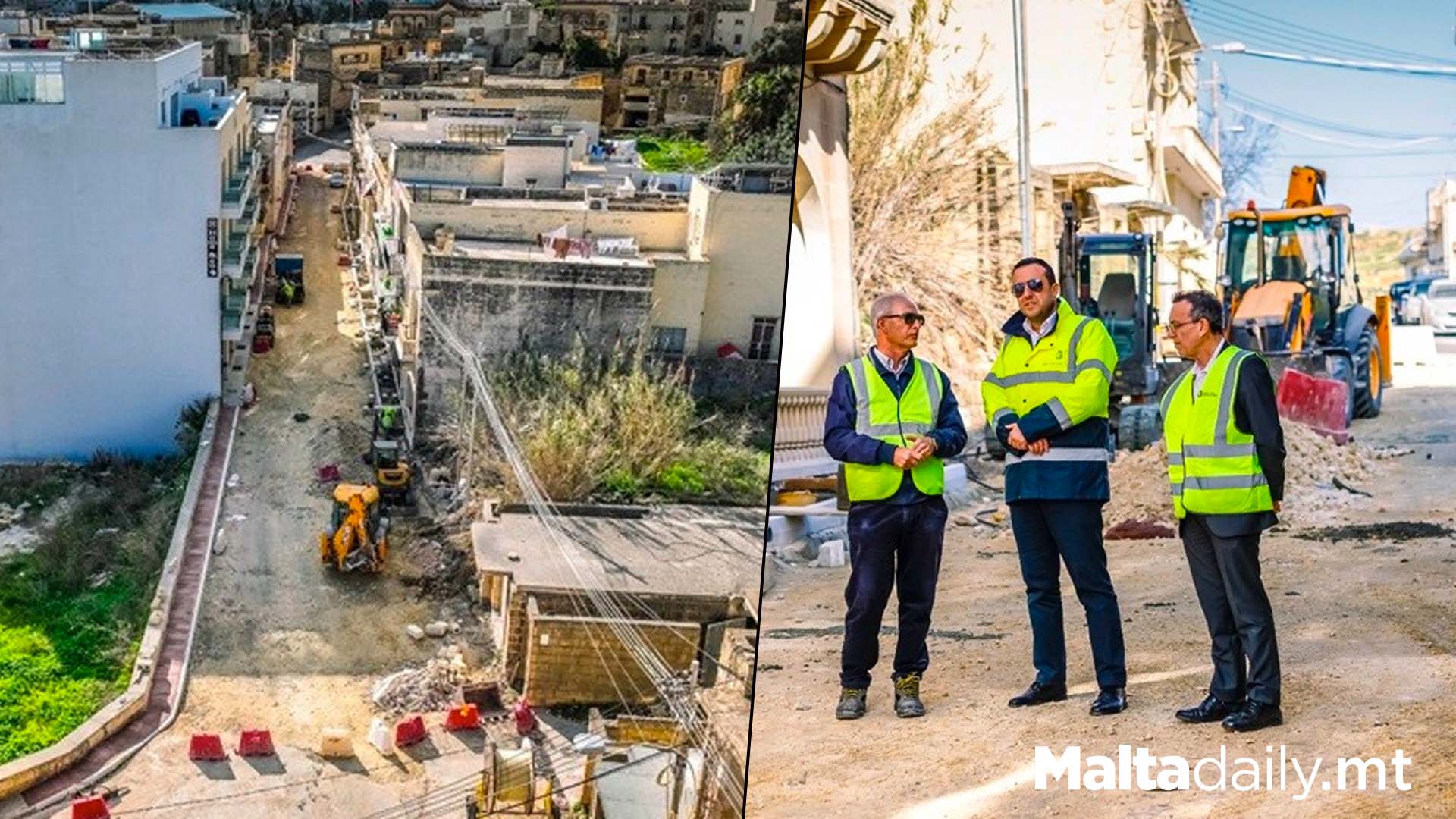 Ongoing Works On Triq Ta’ Wara S-Sur In Belt Victoria