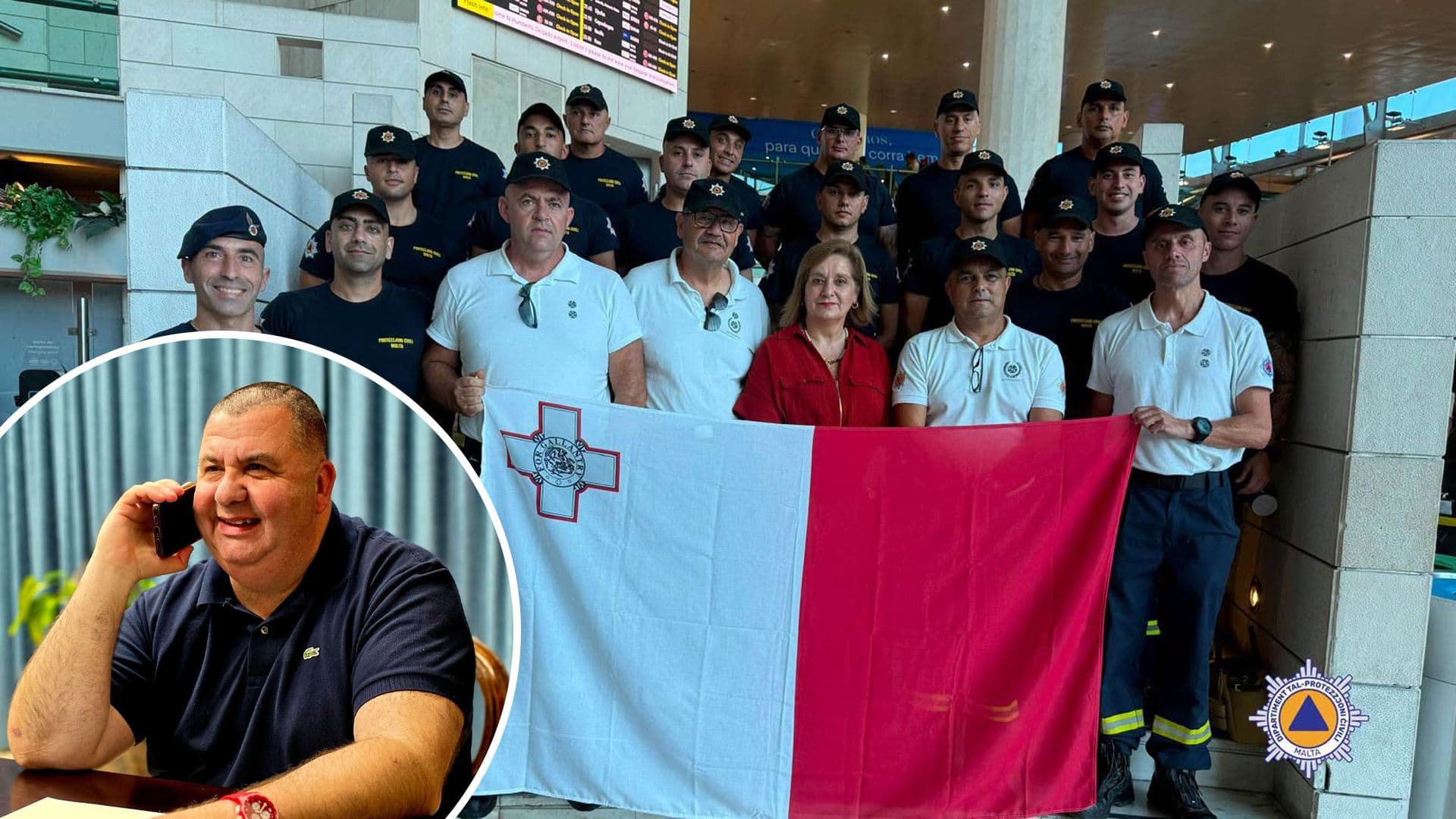 Minister Glenn Bedingfield Speaks With Maltese Officers Fighting Wildfires in Portugal