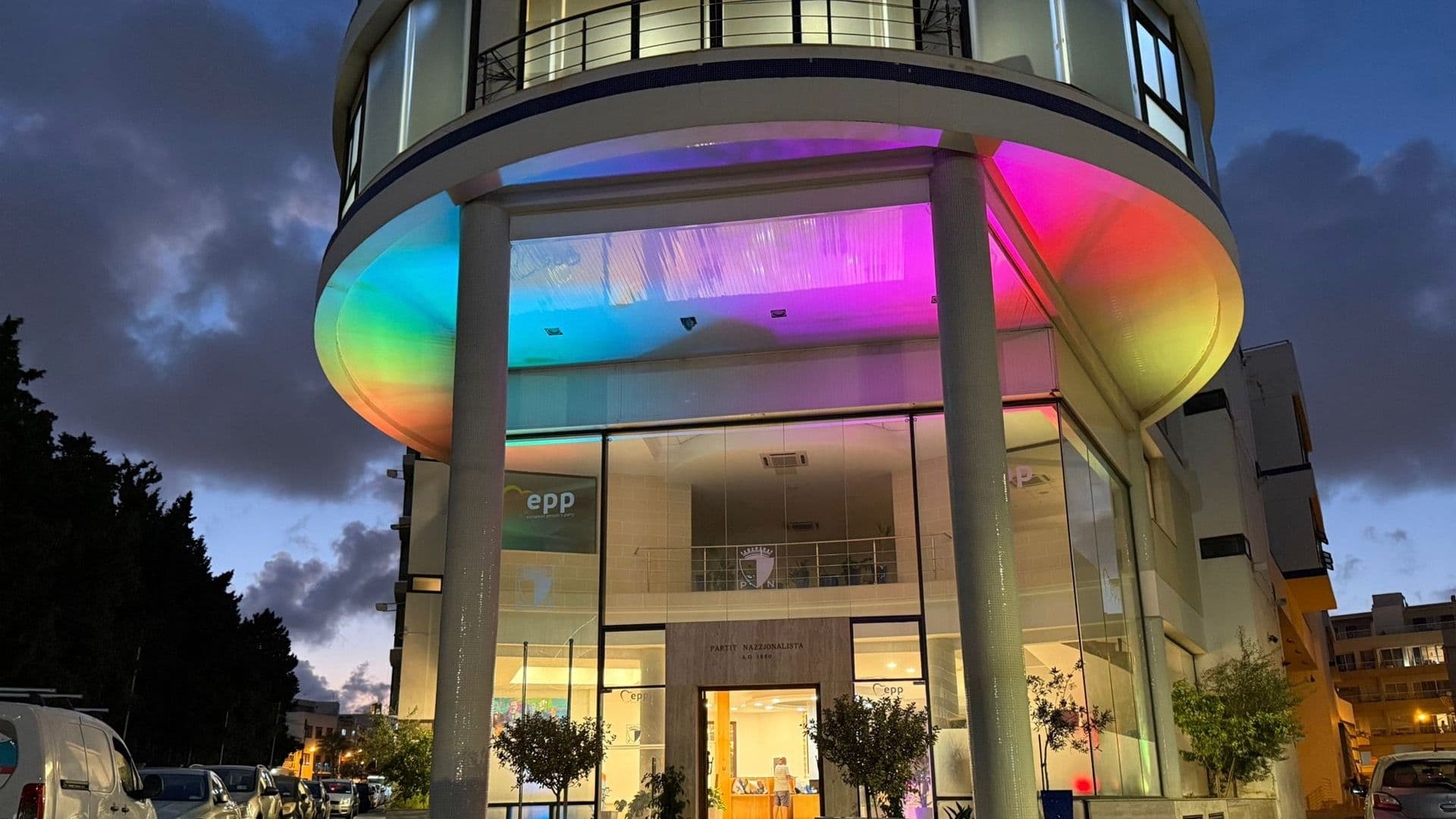 PN Headquarters Light Up With Colour For Malta Pride Week