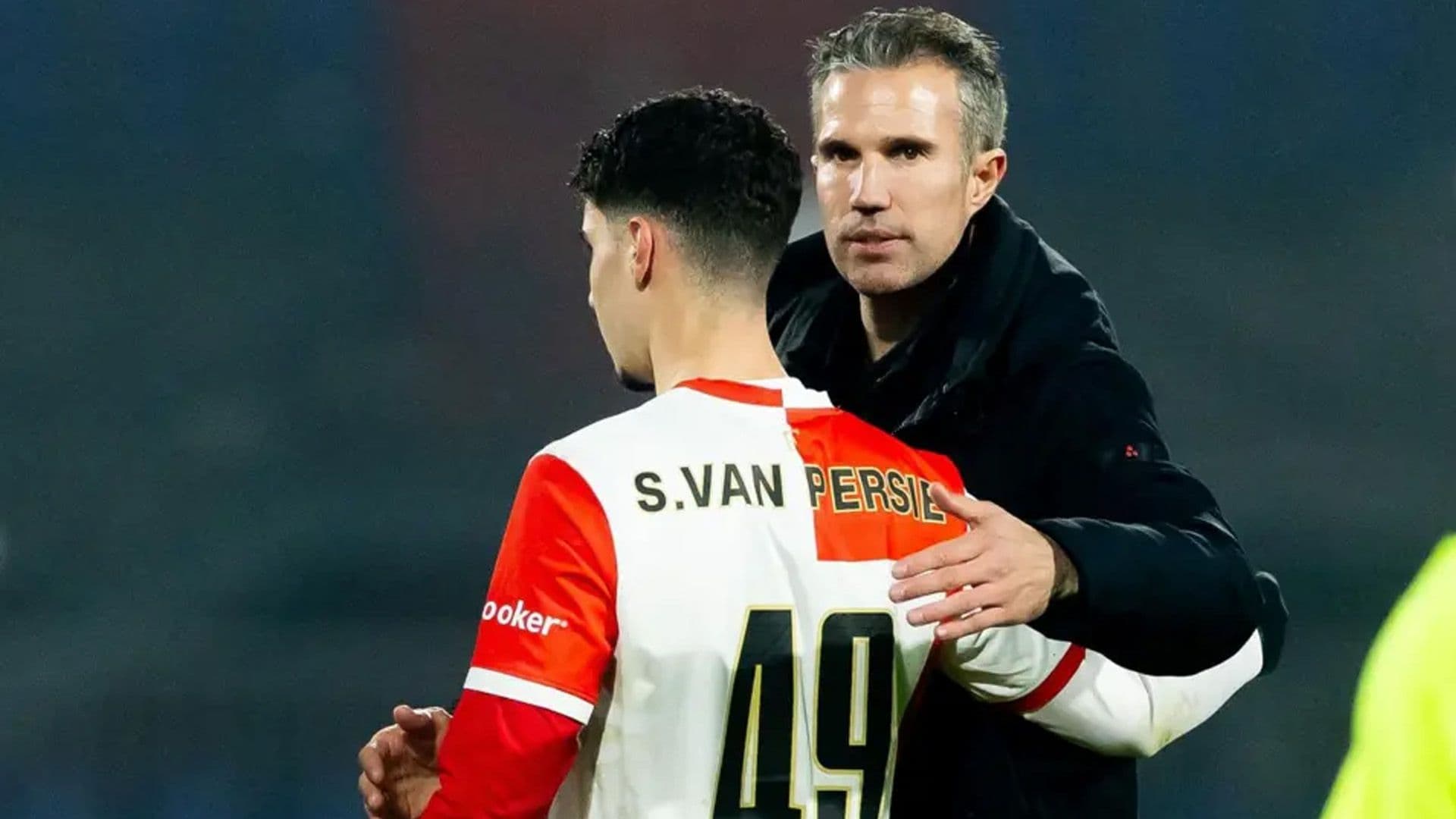 Robin van Persie Hands Son Shaqueel Professional Feyenoord Debut