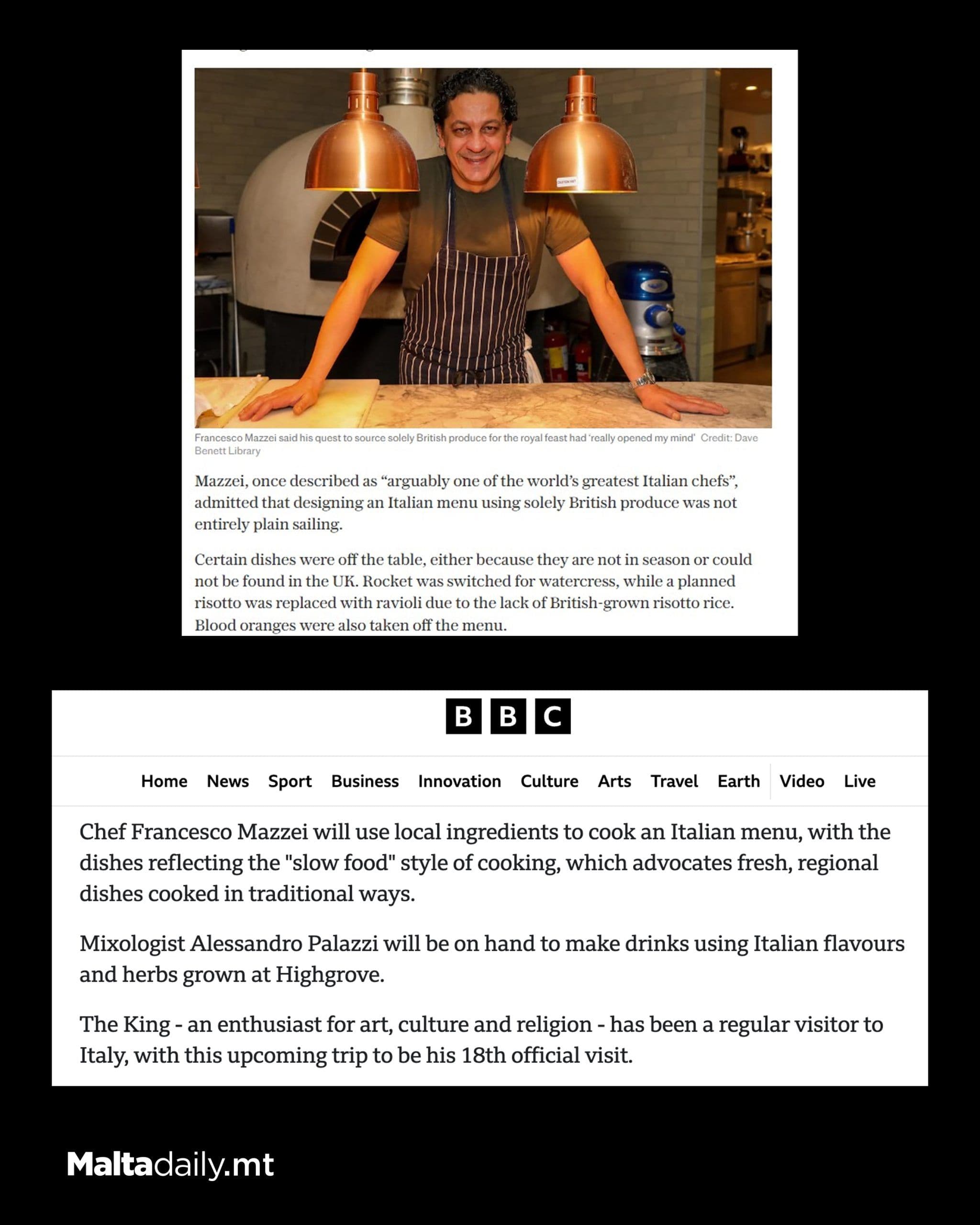 Villa Corinthia’s Francesco Mazzei Joins Stanley Tucci to Cook for King Charles & Queen Camilla