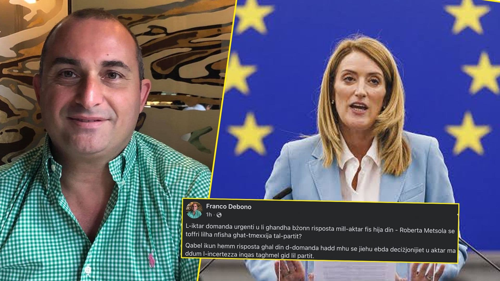 Franco Debono: Metsola Leadership Question Must Be Answered Urgently