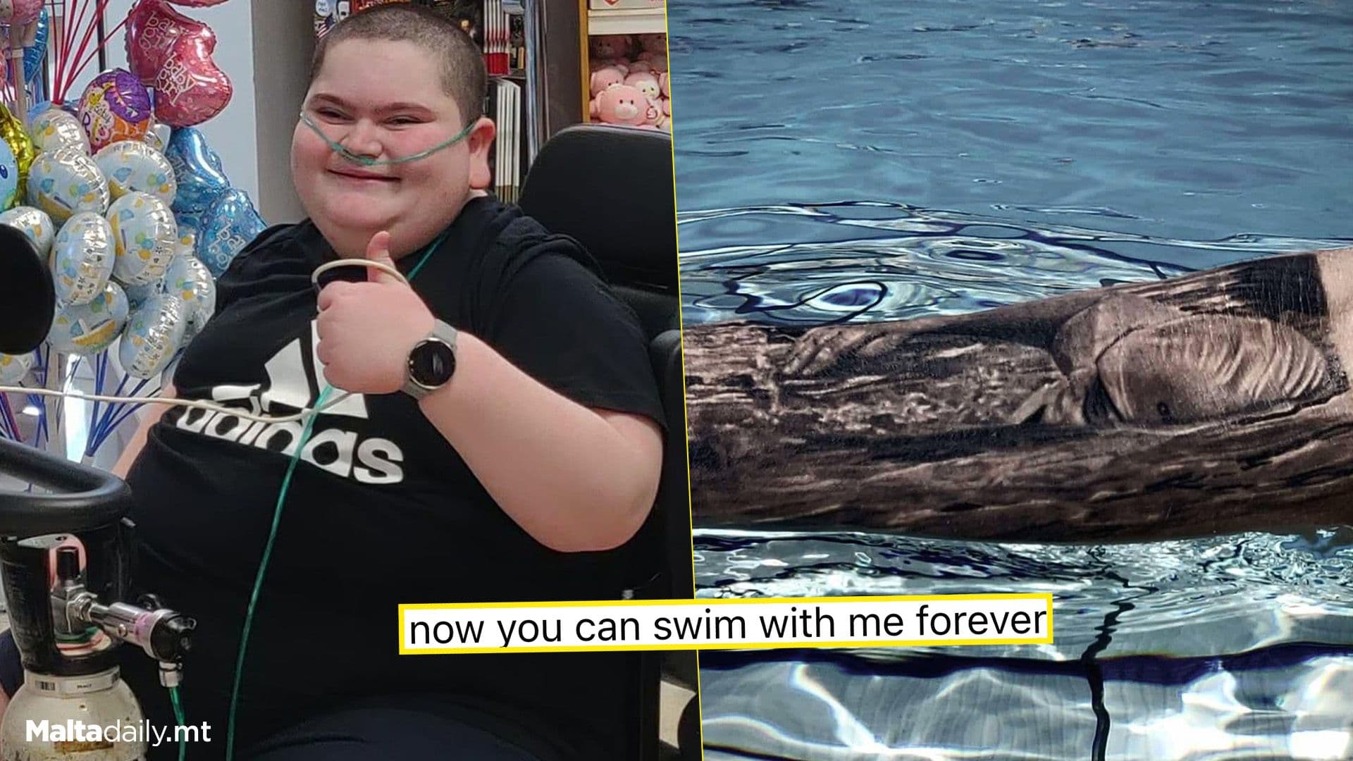 Jake Vella’s Dad Gets Tattoo Of Late Son Swimming