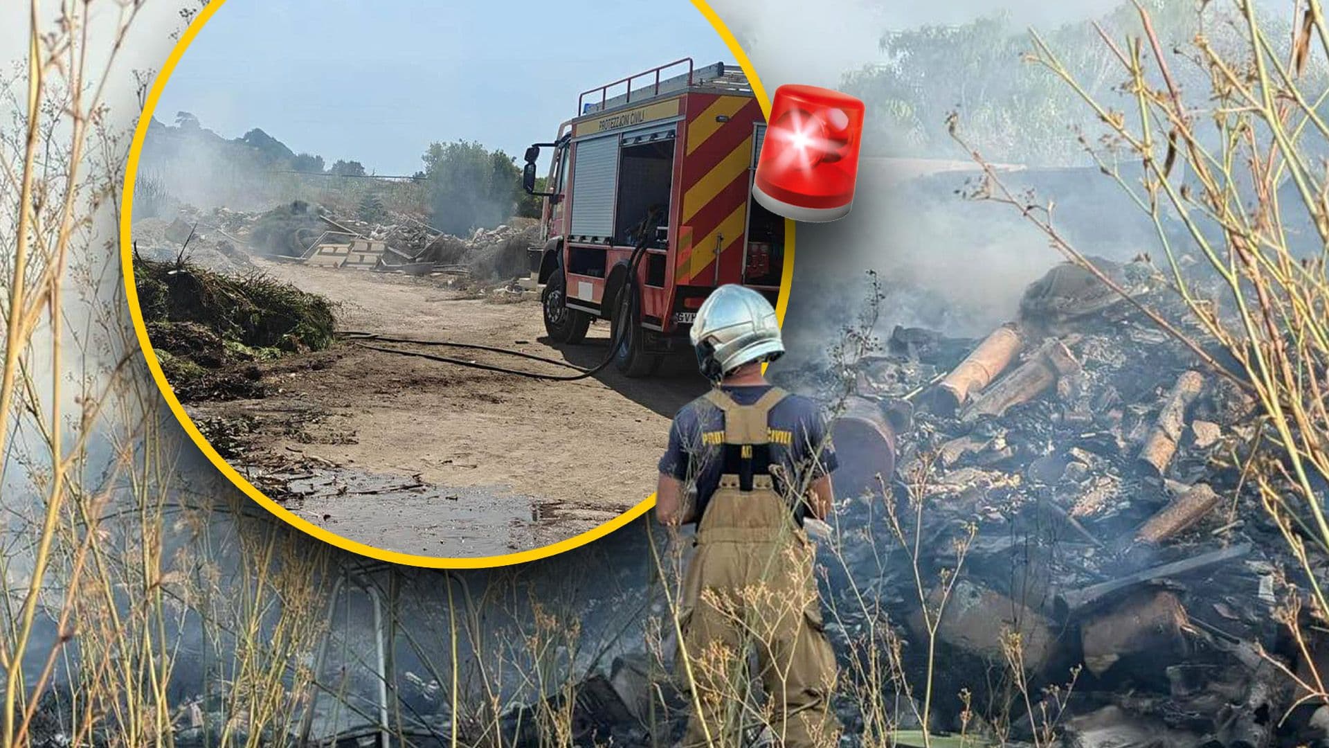 Rubbish Fire Breaks Out In Ta' Qali Yesterday Afternoon