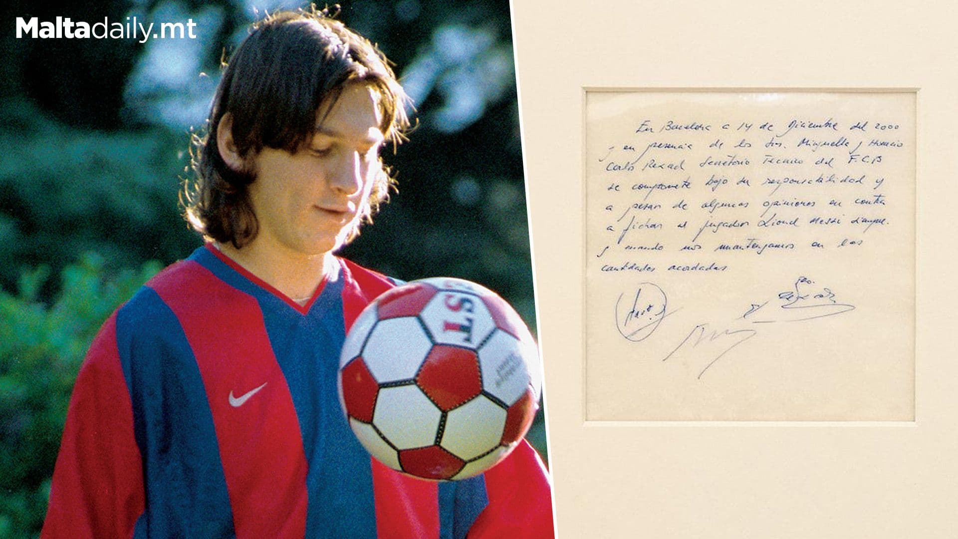 Lionel Messi’s Famous Barcelona Napkin Contract Sold For Nearly $1 Million