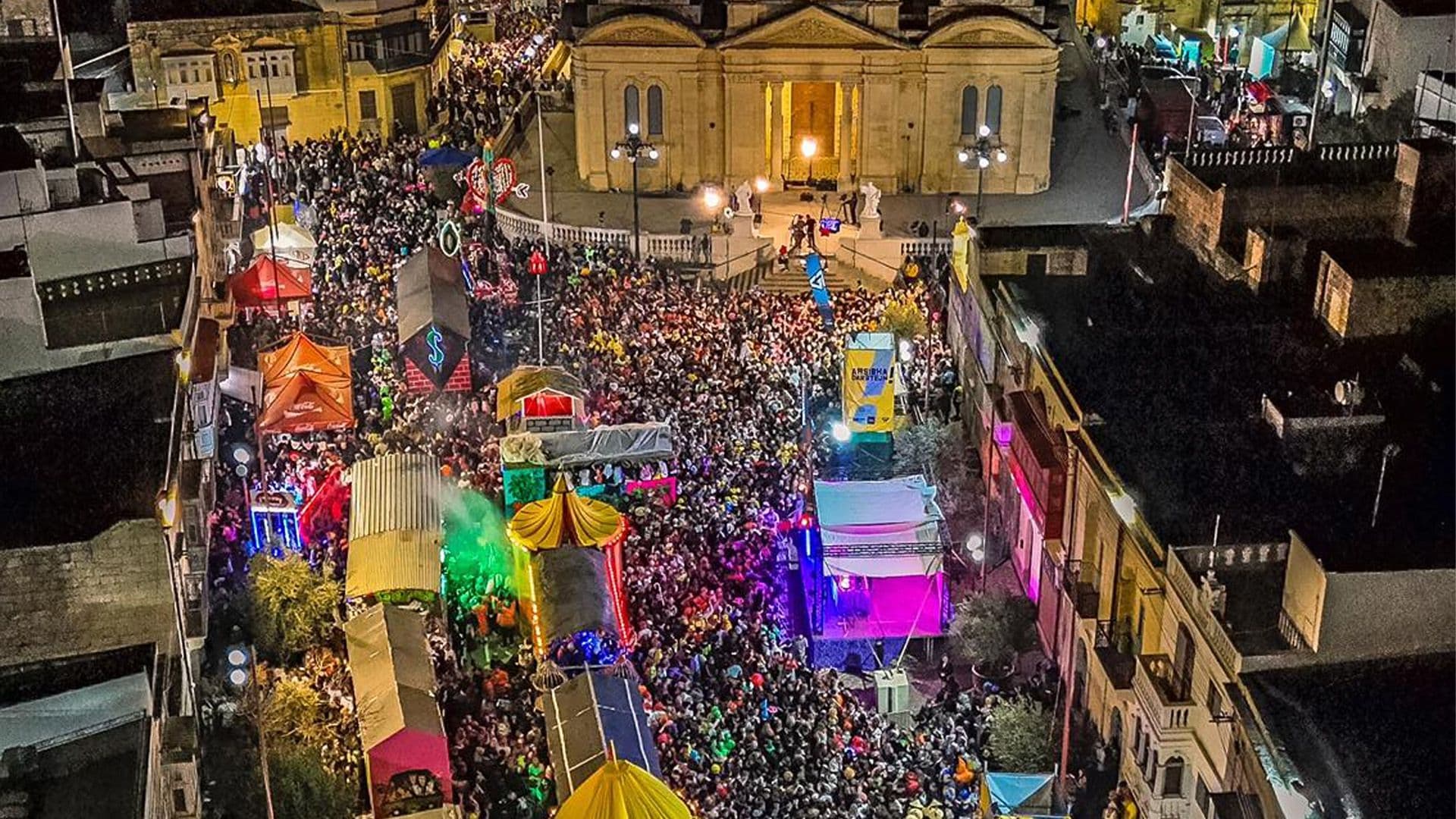 Sky View Of Nadur Spontaneous Carnival 2026!