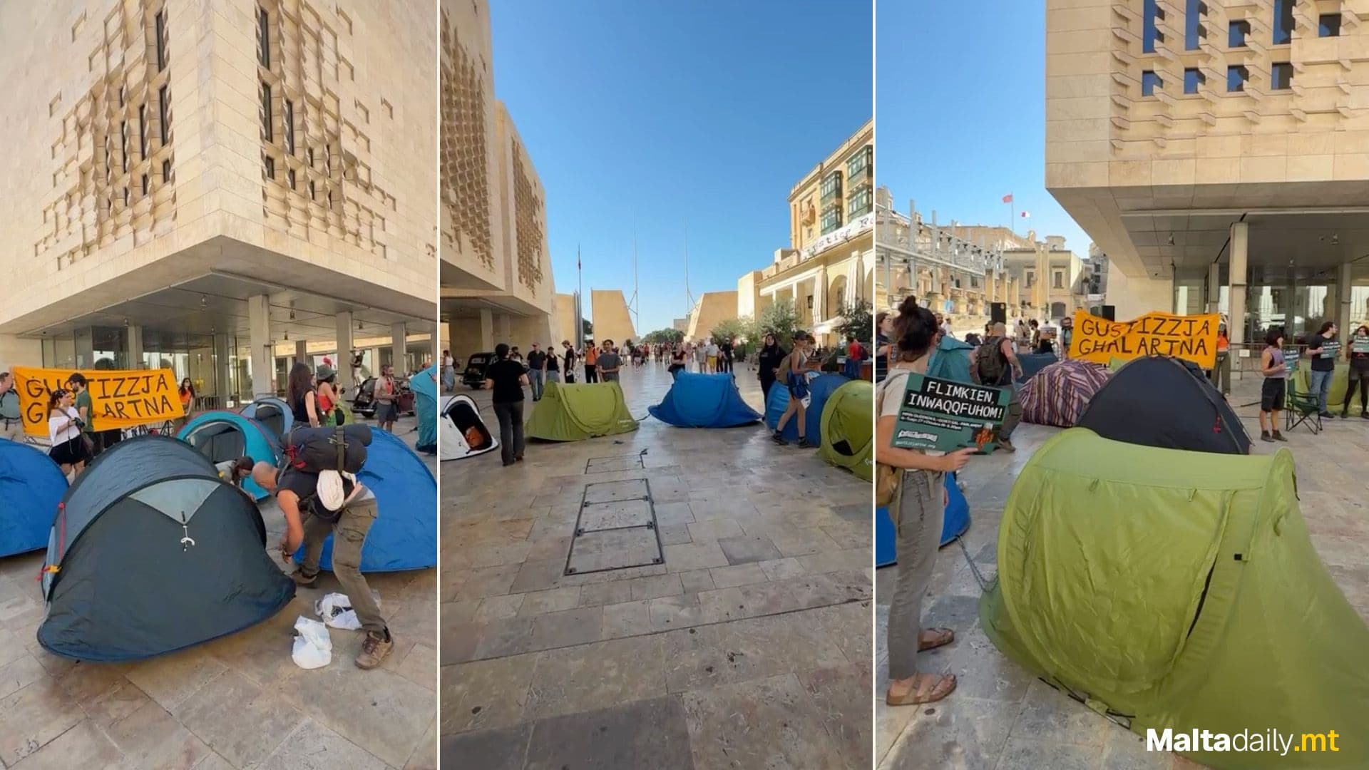 Activists Camp Outside Parliament To Protest Planning Reforms