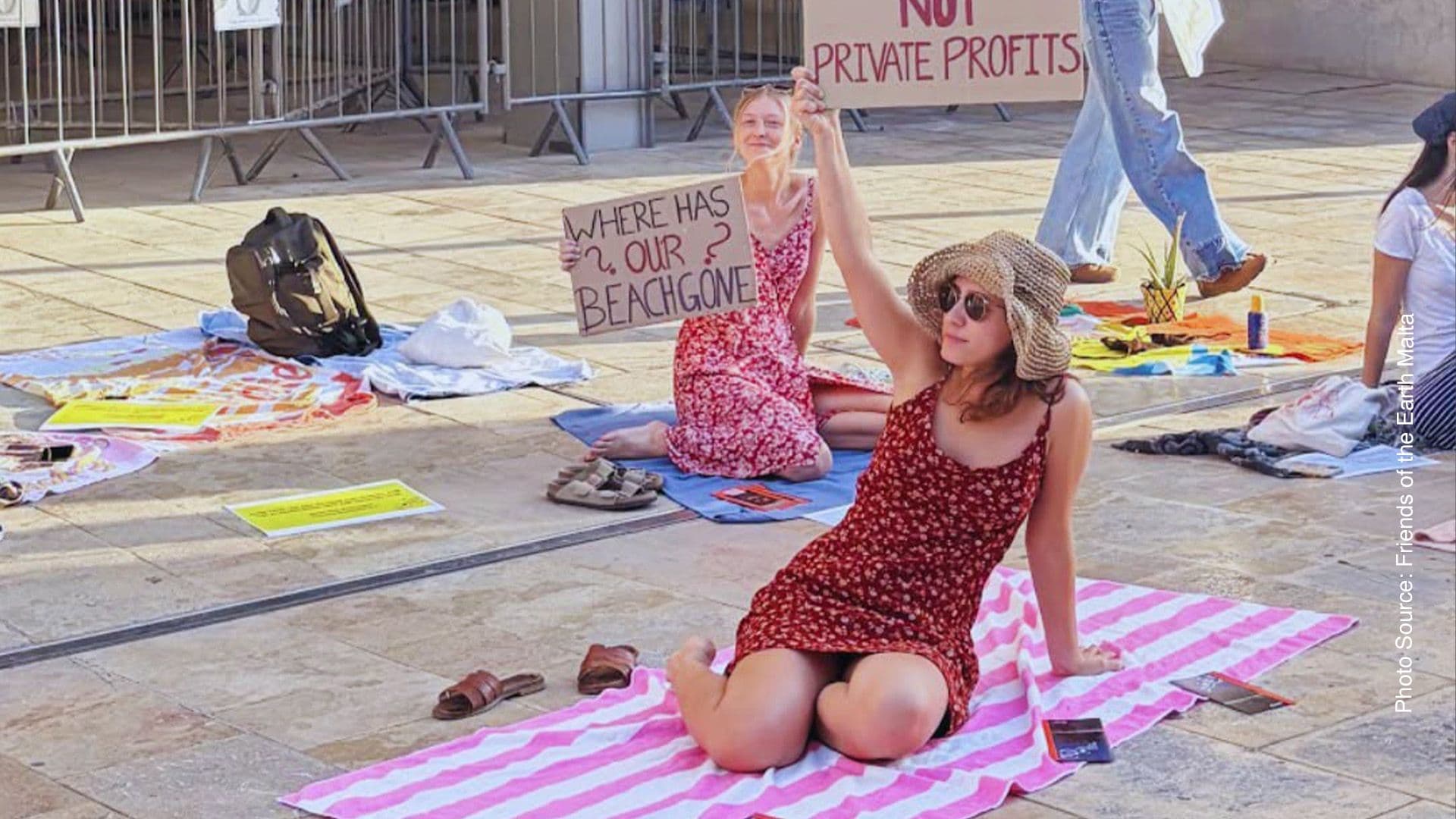 Activists Take Beach Umbrellas To Parliament In Protest Over Public Access To Shores