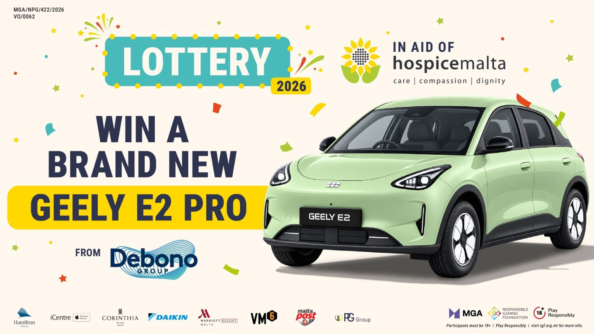 Hospice Malta Launches annual lottery With New Geely E2 Pro As Top Prize