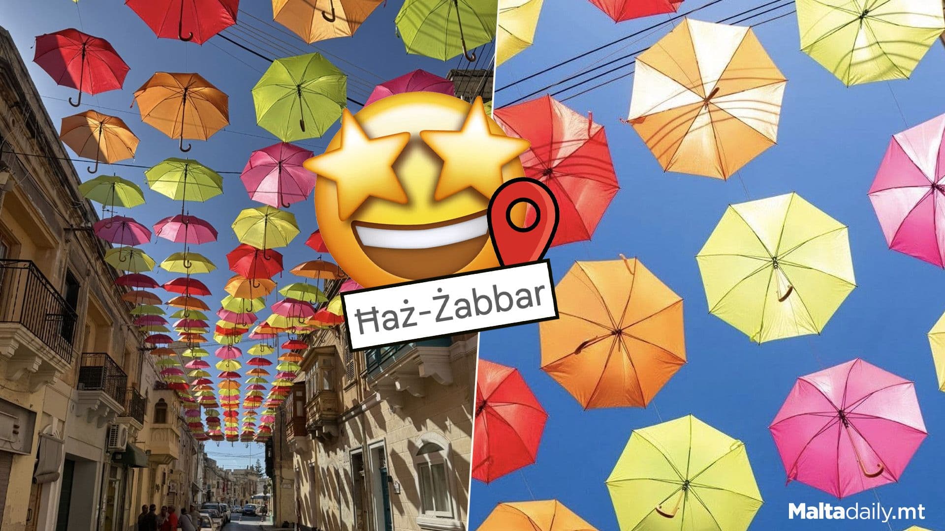 Żabbar Street Dressed In Colourful Umbrellas For Street Festival