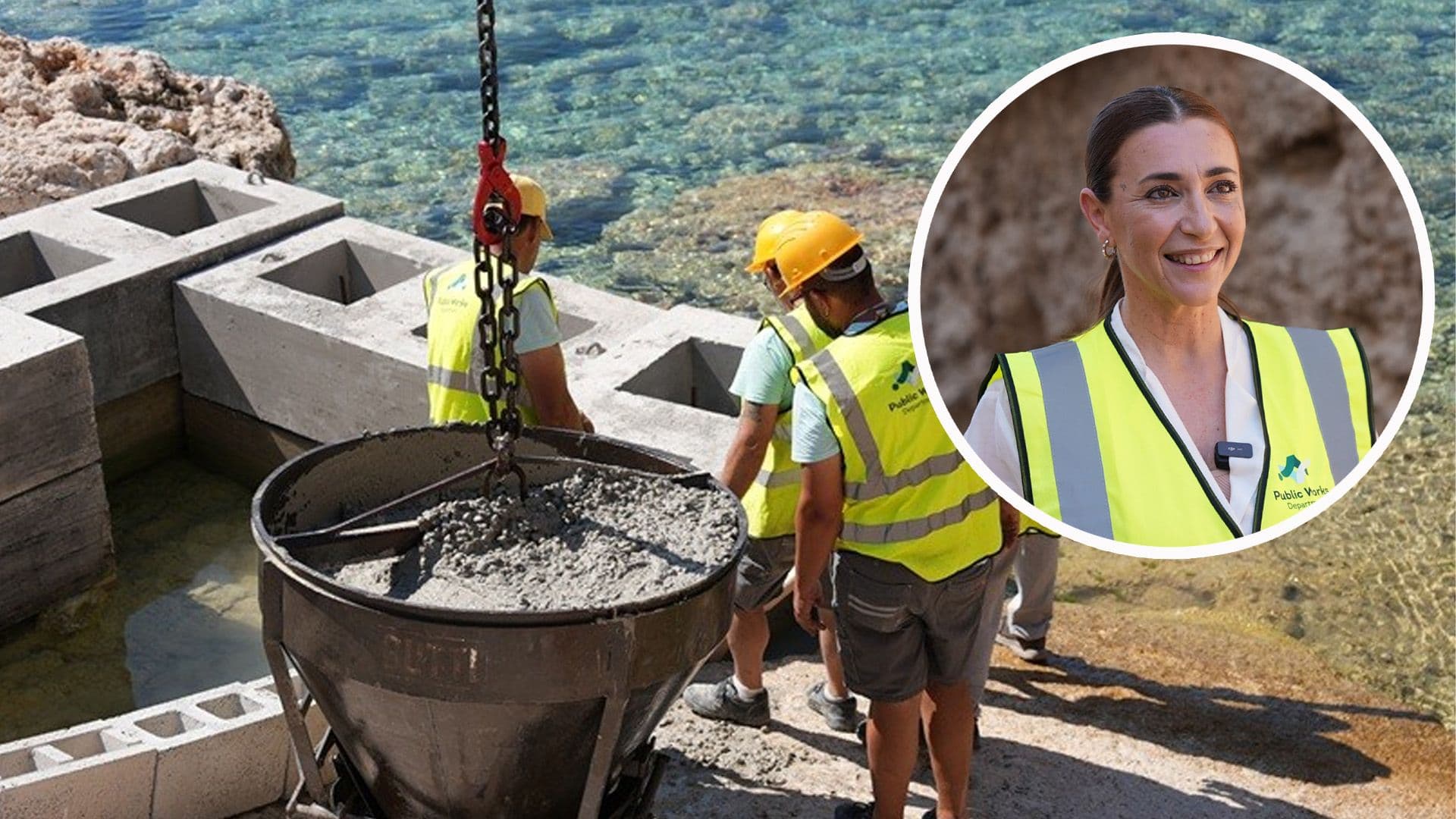 Works At Għar Lapsi Ongoing After Storm Harry Damage