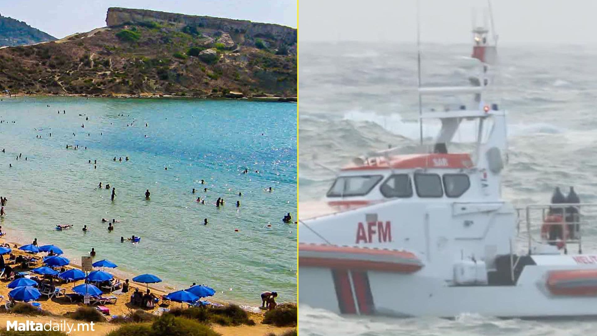 Armed Forces Of Malta Assist Two In Distress At Għajn Tuffieħa