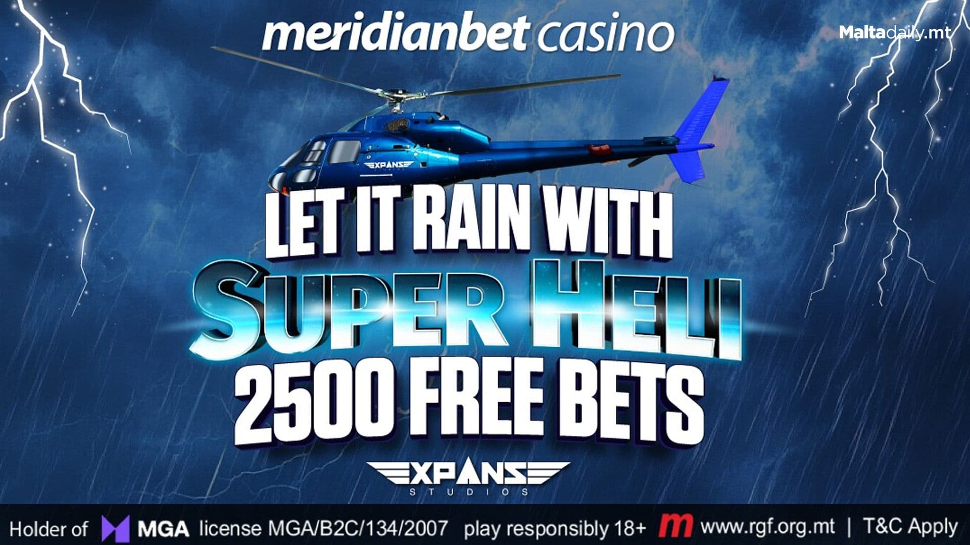 It’s Raining Free Bets At Meridianbet With “Super Heli”!