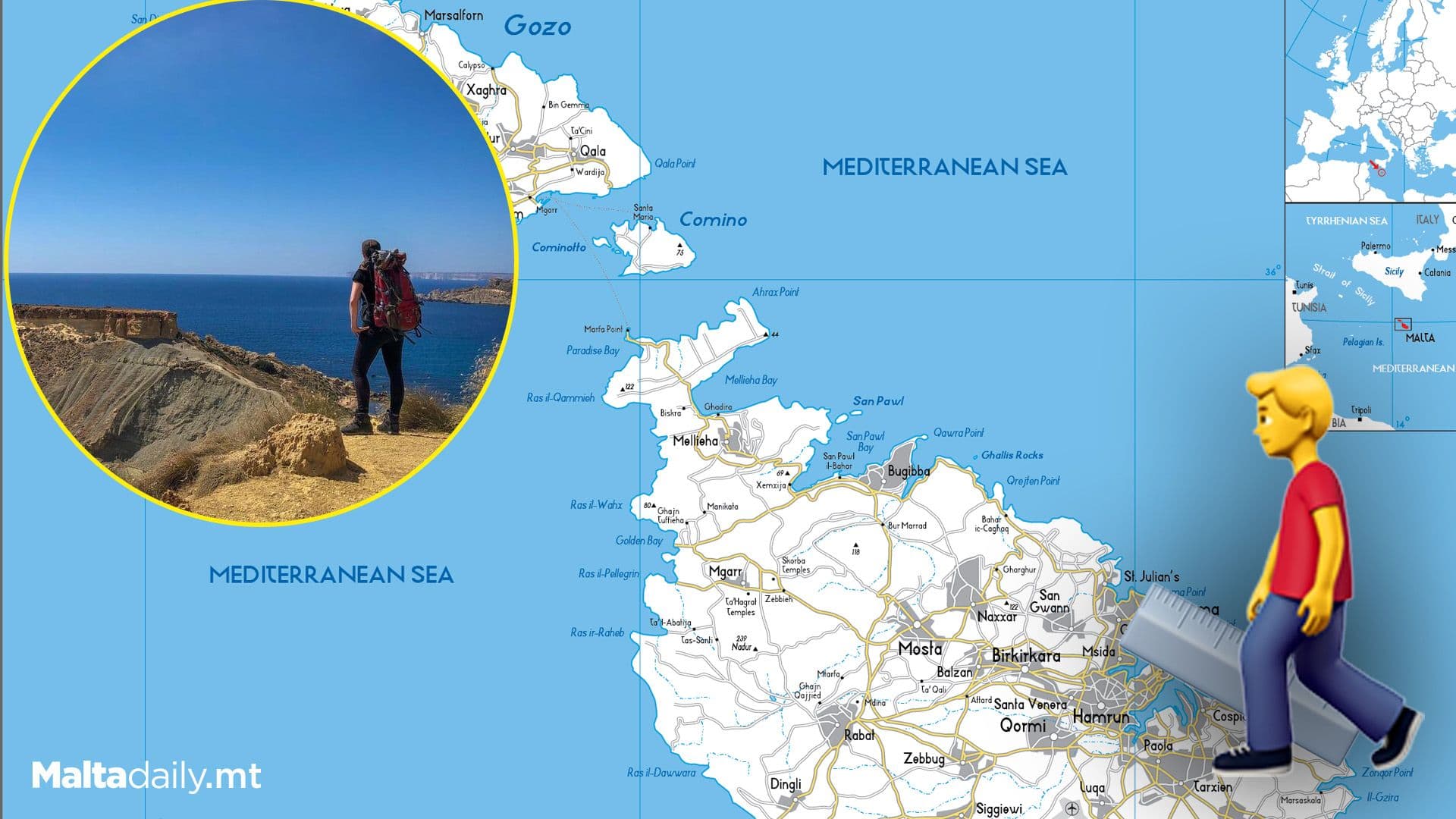 How Big Is Malta, Really? You Can Walk Across It in Less Than a Day