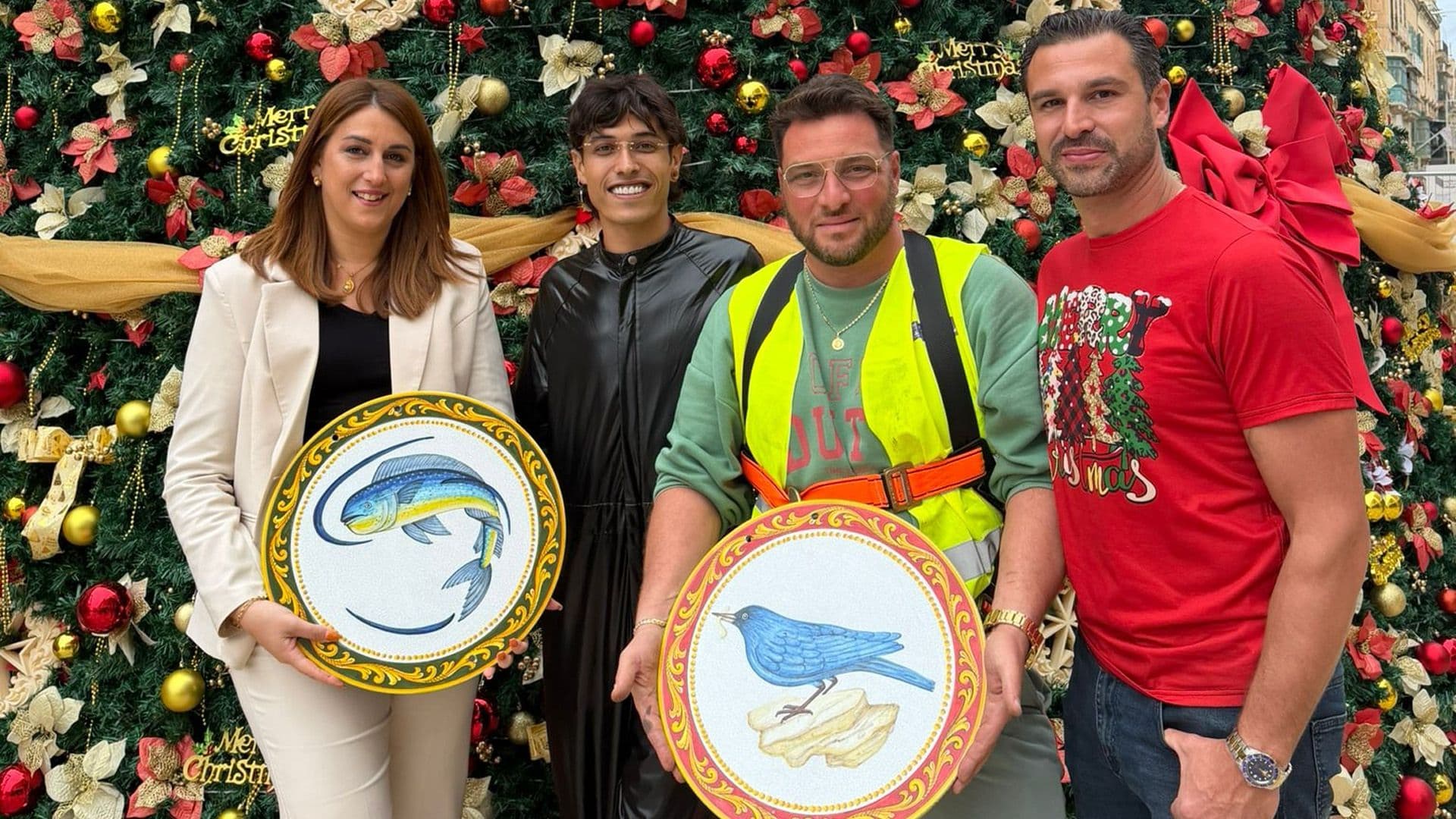 Alicia Borg Said, Parliamentary Secretary for Fisheries, Aquaculture and Animal Rights, Shows Lampuka On This Year's National Christmas Tree