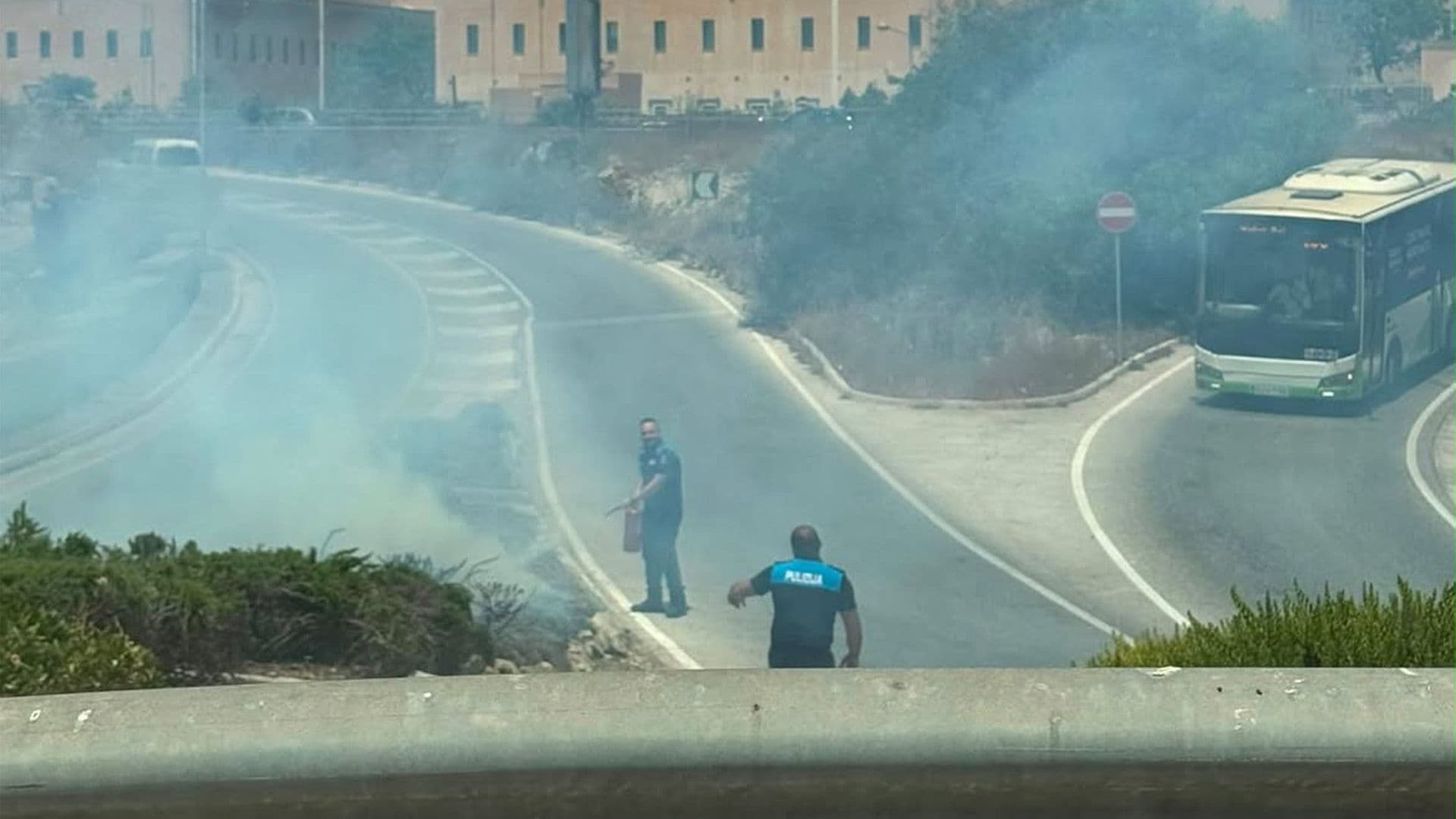 Fire Breaks Out In Front Of Mater Dei Hospital