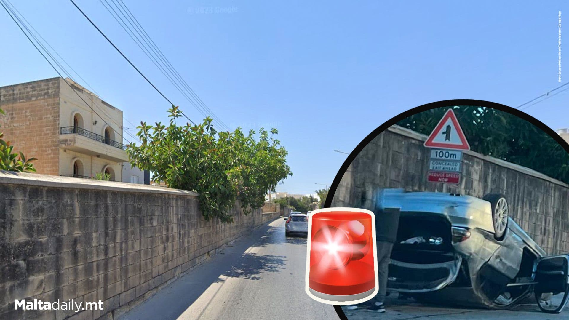 28-Year-Old’s BMW Overturns In St Julian’s