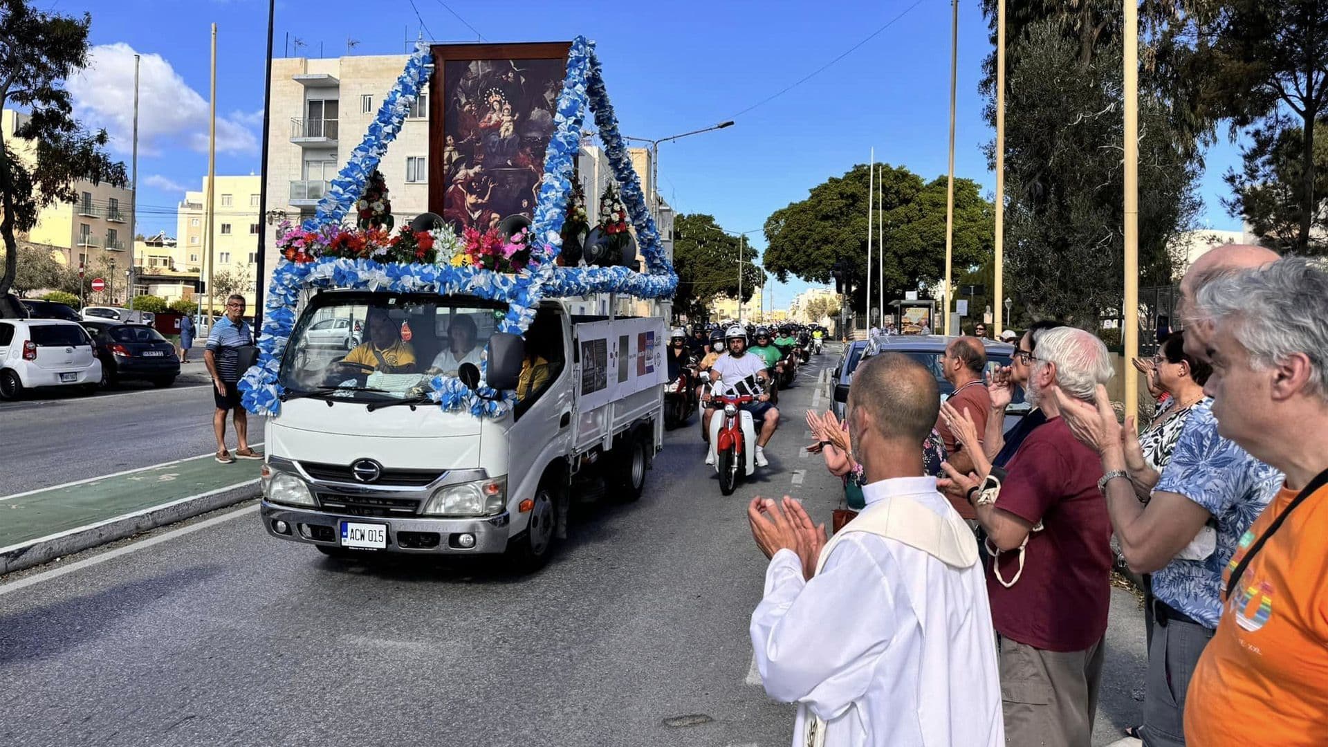 Traditional Motorcycle Pilgrimage Passes Through San Gwann