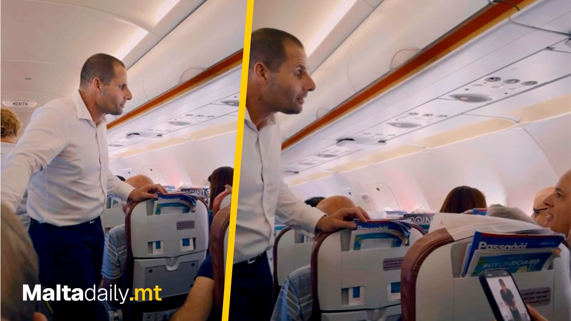Prime Minister Robert Abela spotted Chatting With People On KM Malta Airlines Flight