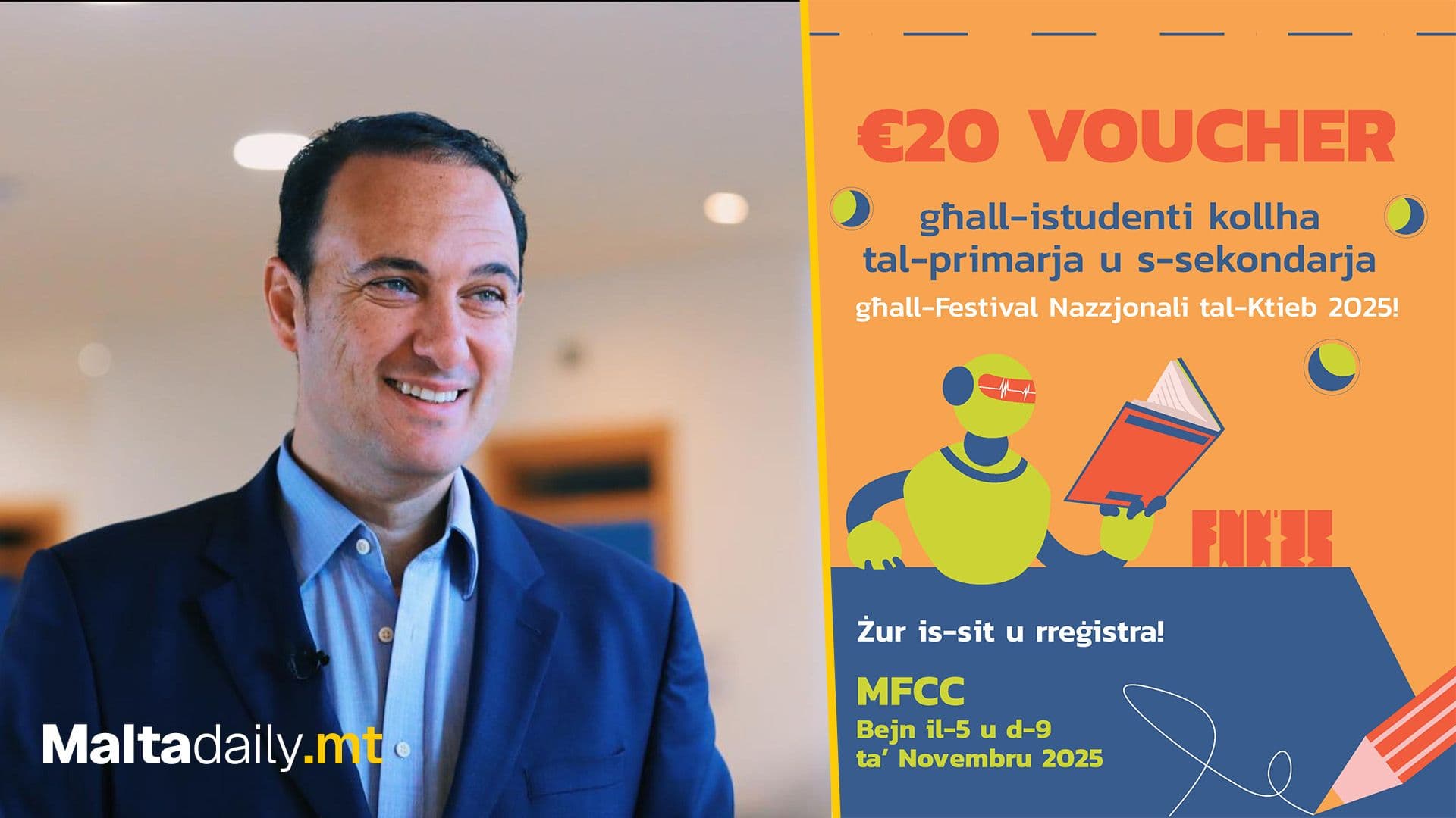 €625,000 Government Investment To Provide €20 Book Vouchers For Over 31,000 Students Across Malta And Gozo