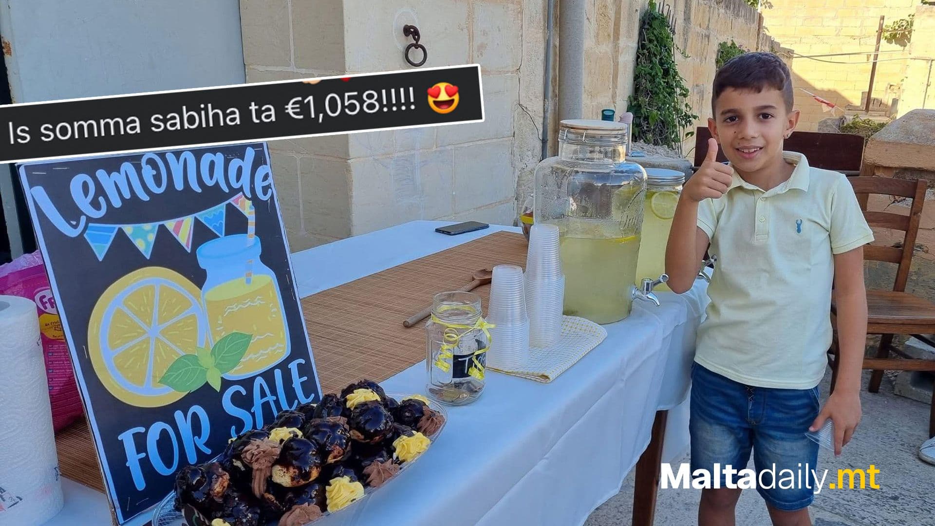 9-Year-Old Raises €1,000 For Puttinu Selling Lemonade