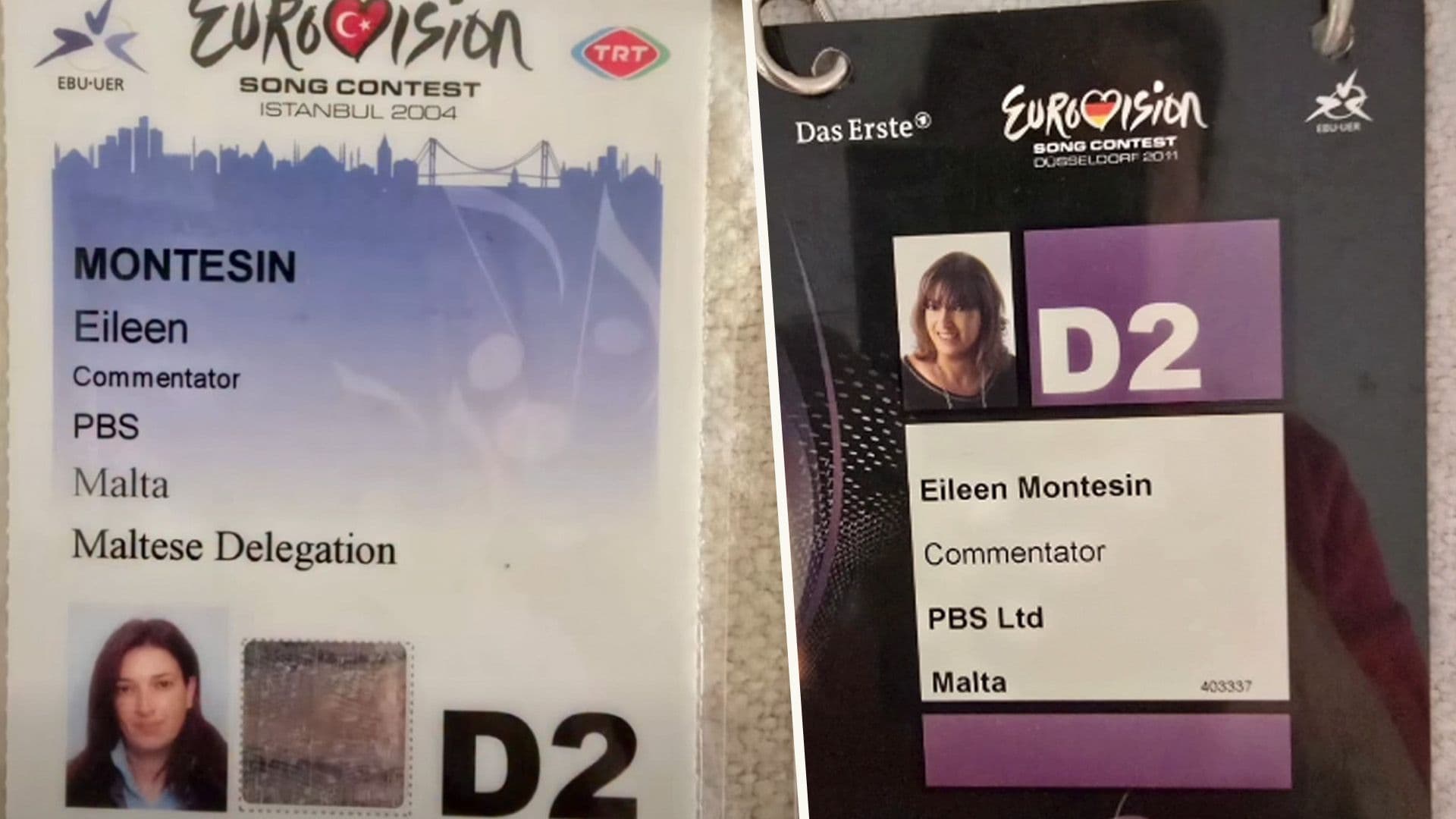 Eileen Montesin Shares Her Past Eurovision Maltese Delegation Cards