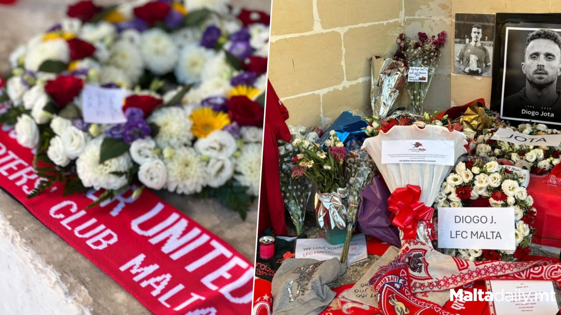 Maltese Football Supporters Show Respect To Diogo Jota and His Brother