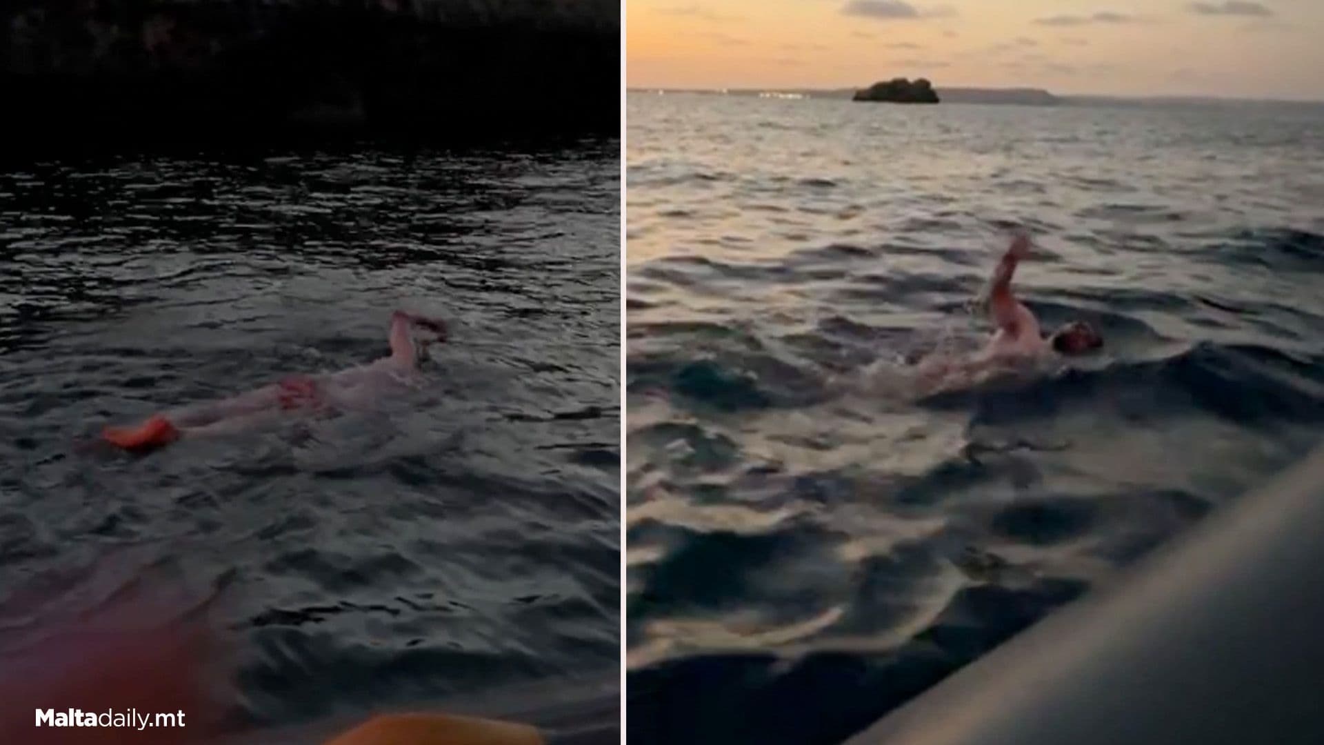 Neil Agius Starts His 3rd Swim Of Gozo 7
