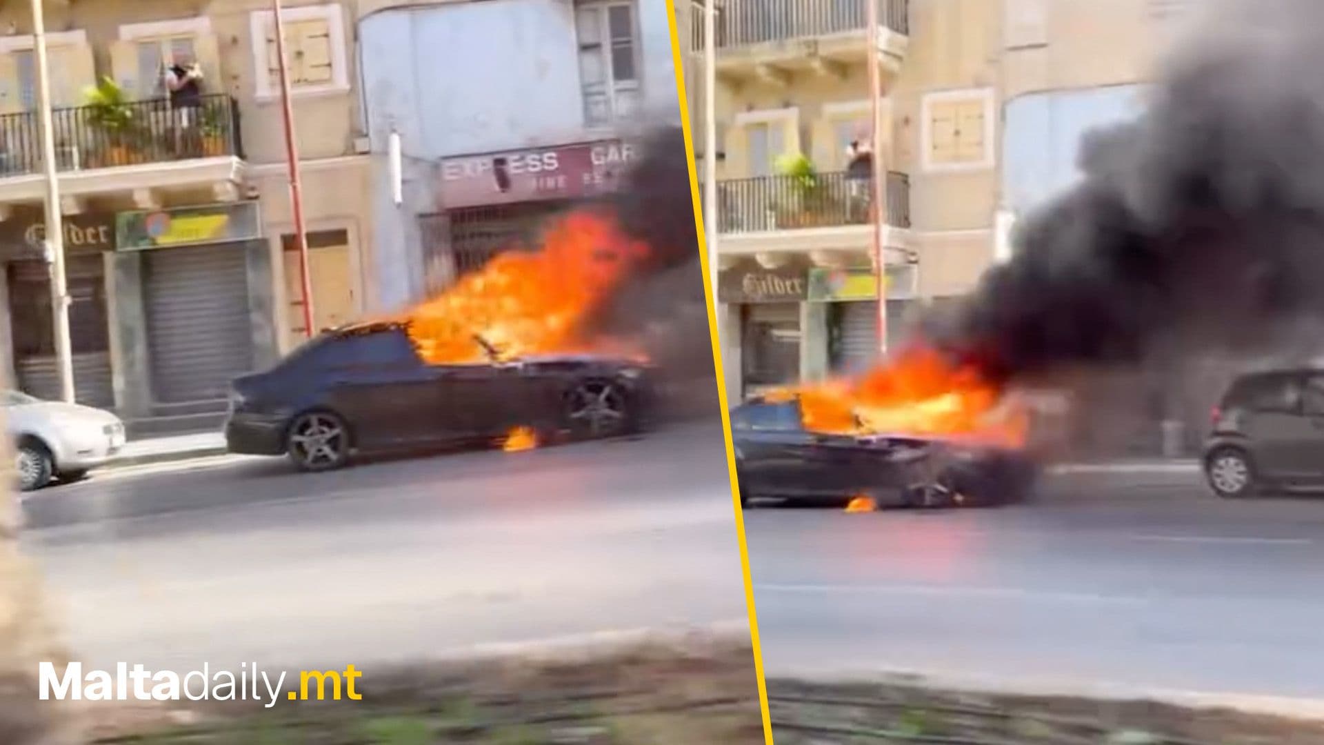Car Catches fire In Floriana