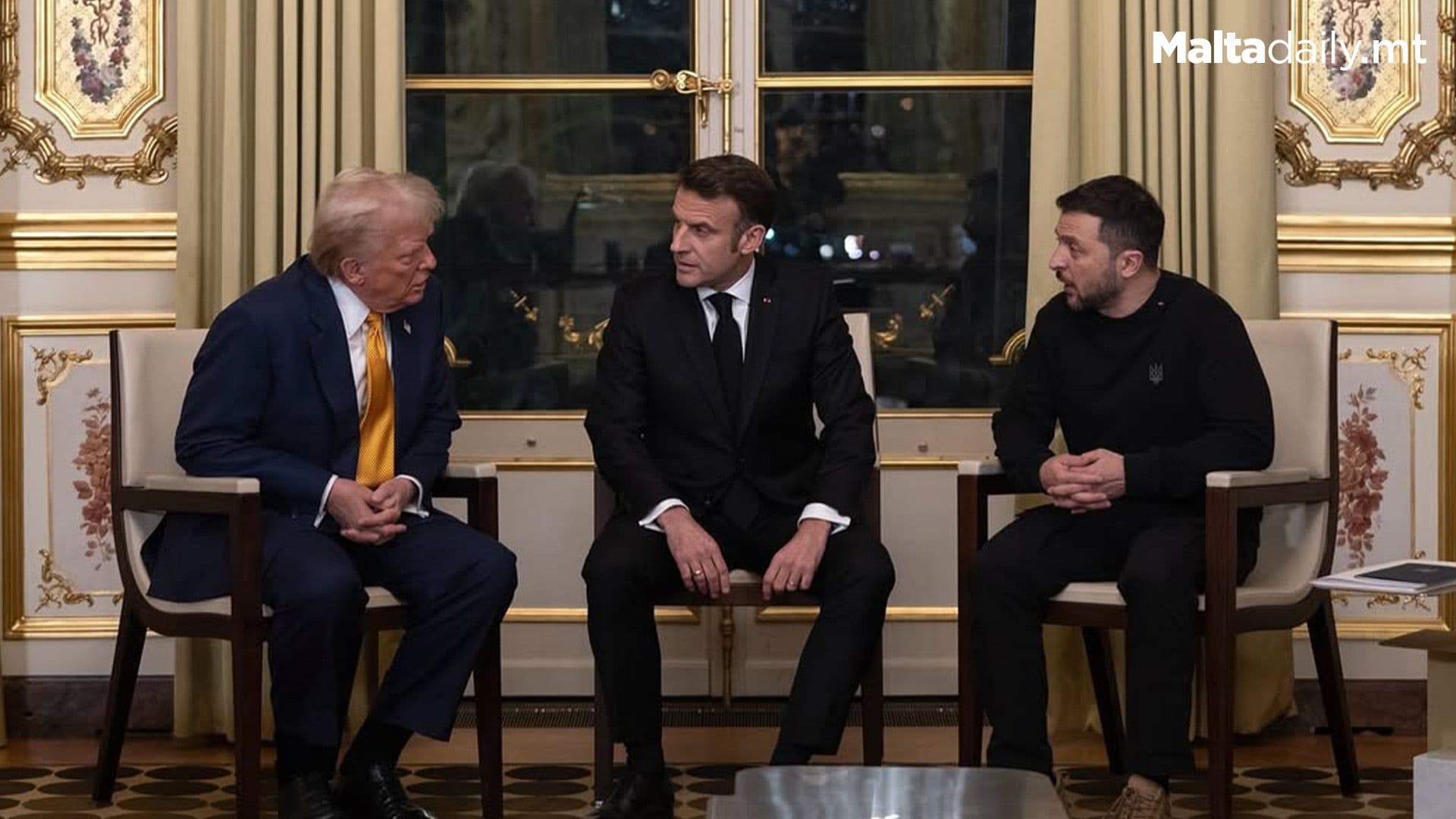 Presidents Trump, Macron And Zelensky Conduct Meeting In Paris
