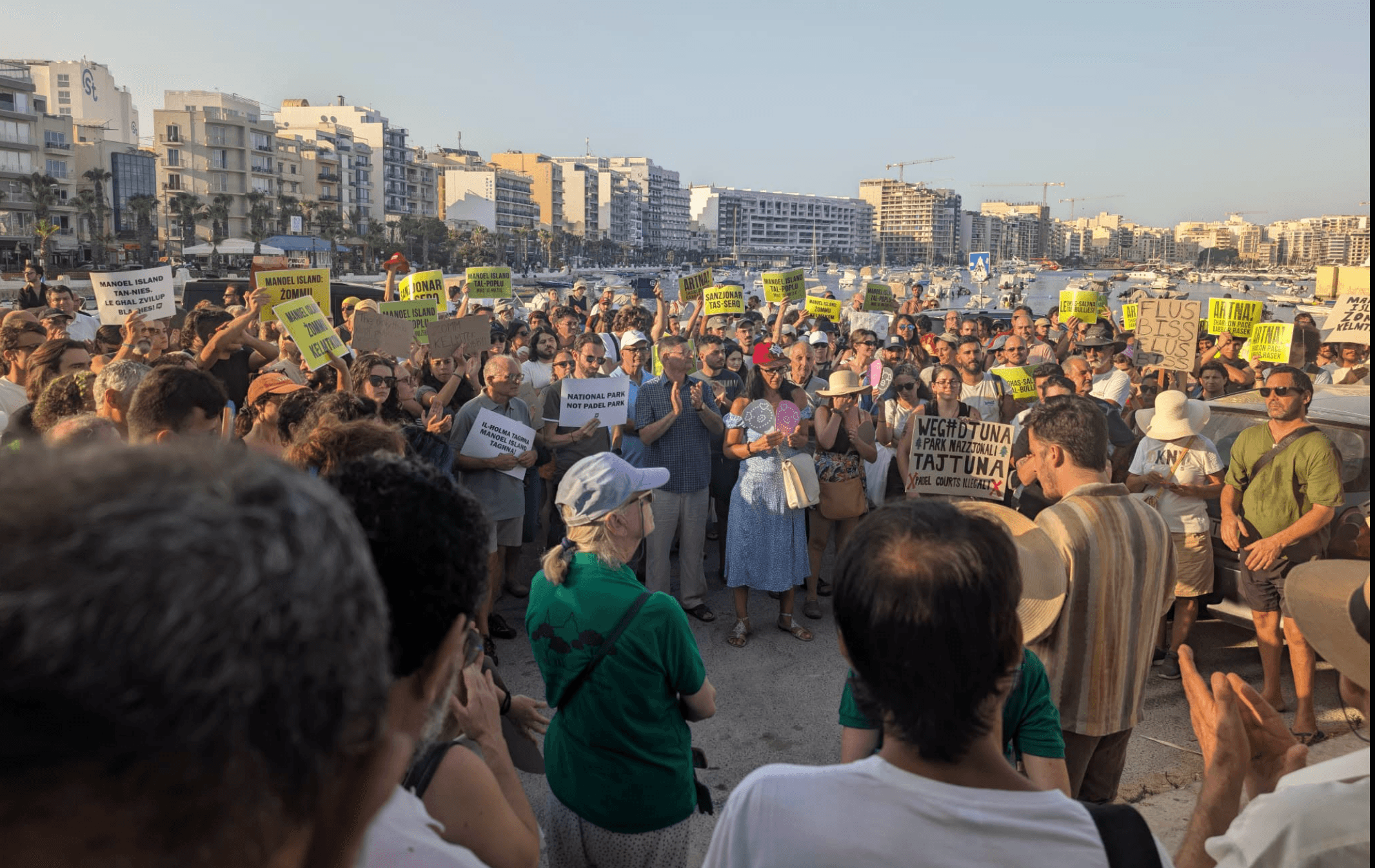 Protesters Chant Against Manoel Island Padel Courts