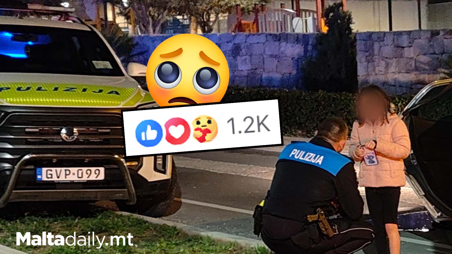 Police Comforts Little Girl After Traffic Accident