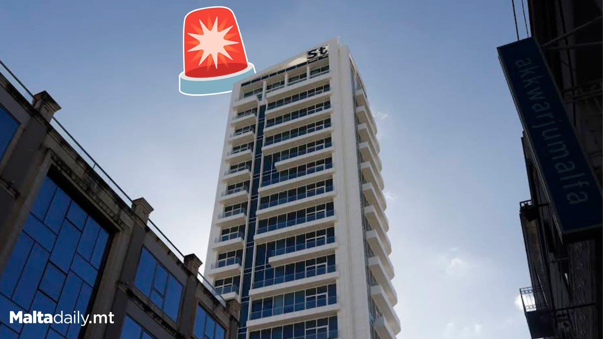 Workers Evacuated After Fire Breaks Out At ST Tower In Gżira