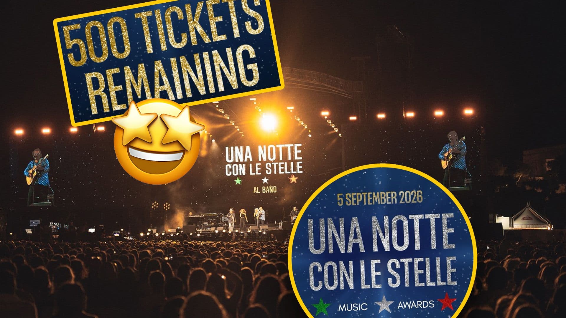 Just 500 Tickets Left Fo Star-Studded ‘UNA NOTTE CON LE STELLE’