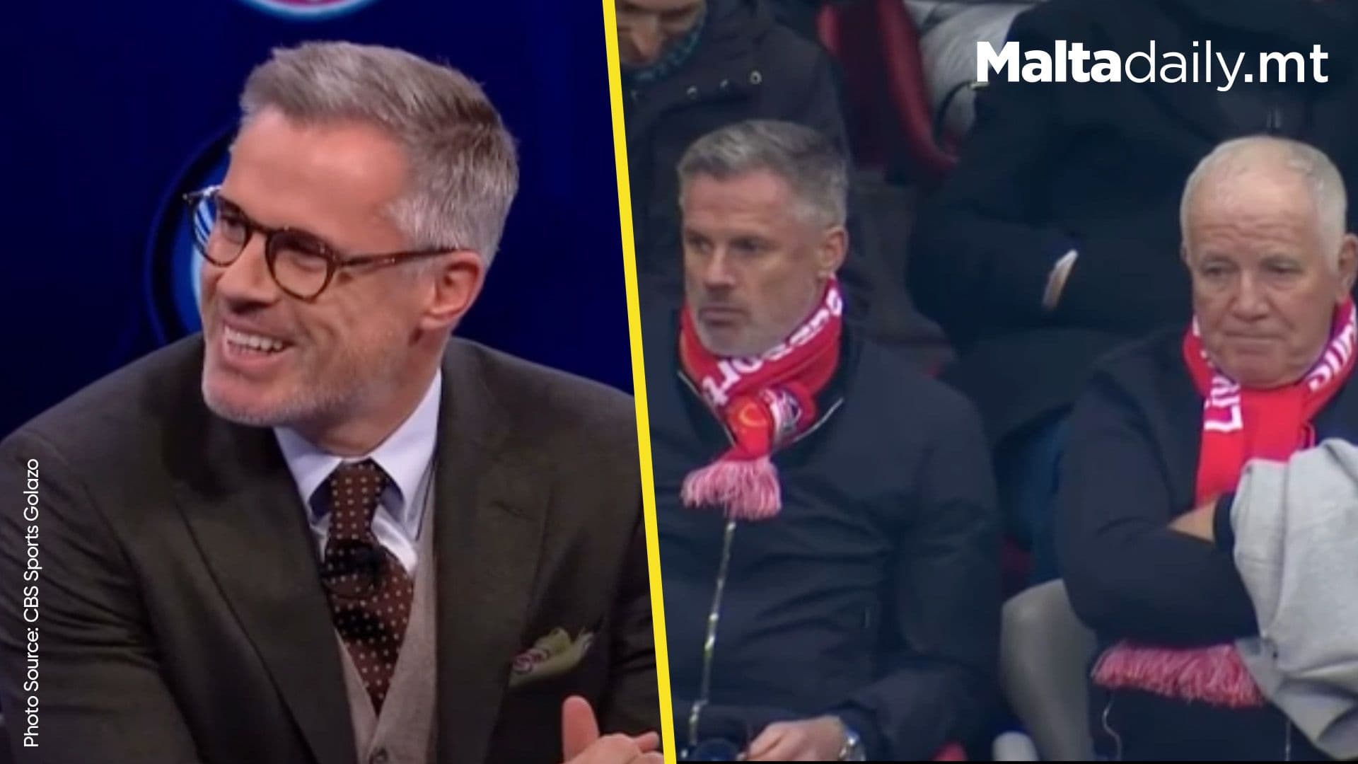 Jamie Carragher Asked About His Son’s Malta Debut During Champions League Show