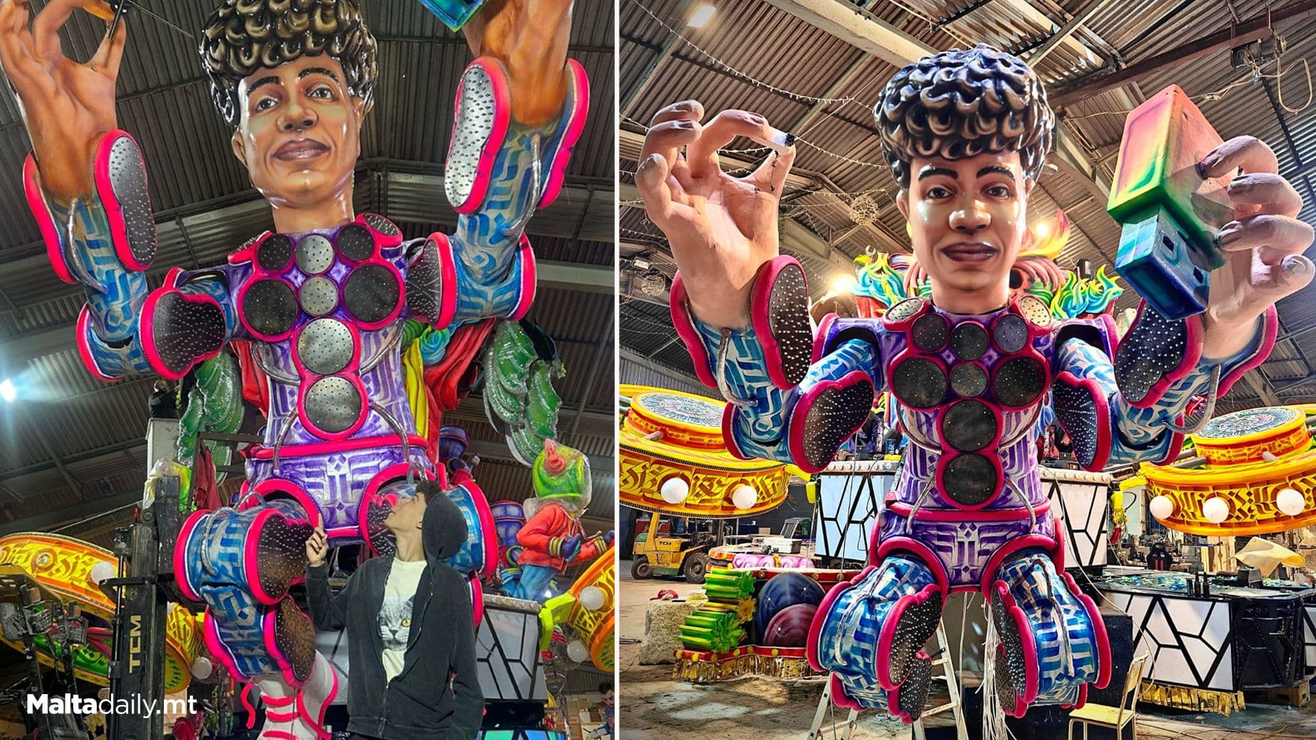 DJ Denzel Jo Armani Poses With Carnival Float With His Bust